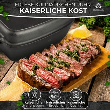 Kaisertal Auflaufform KAISERTAL® 5in1 Gusseisen Bräter mit Deckel - 32cm - Voreingebrannt