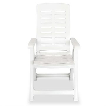 furnicato Gartenstuhl Garten-Liegestühle 4 Stk. Kunststoff Weiß