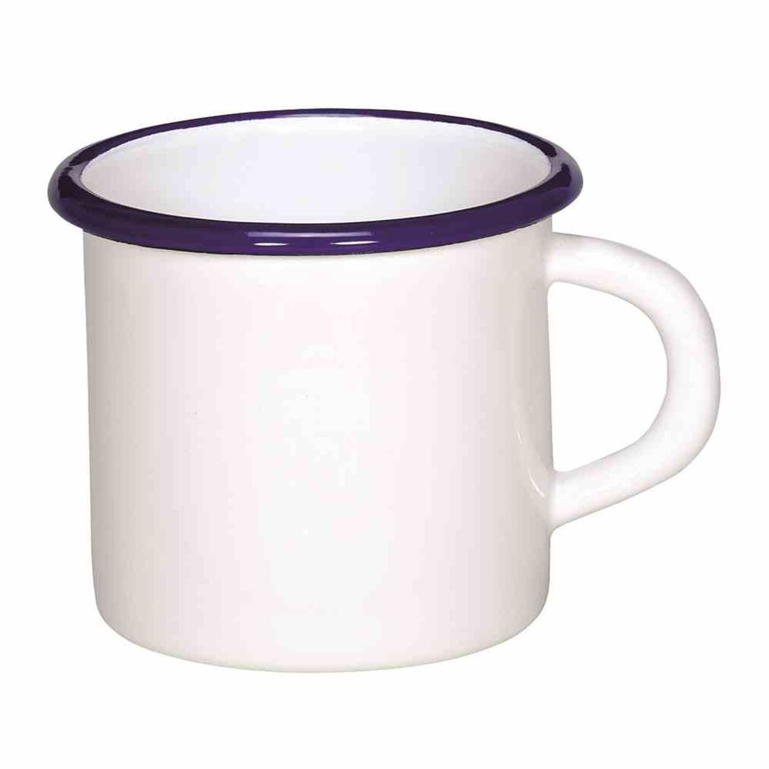 Karl Krüger Tasse Кружки "Husum" weiß 8 cm Emaillegeschirr, Emaille