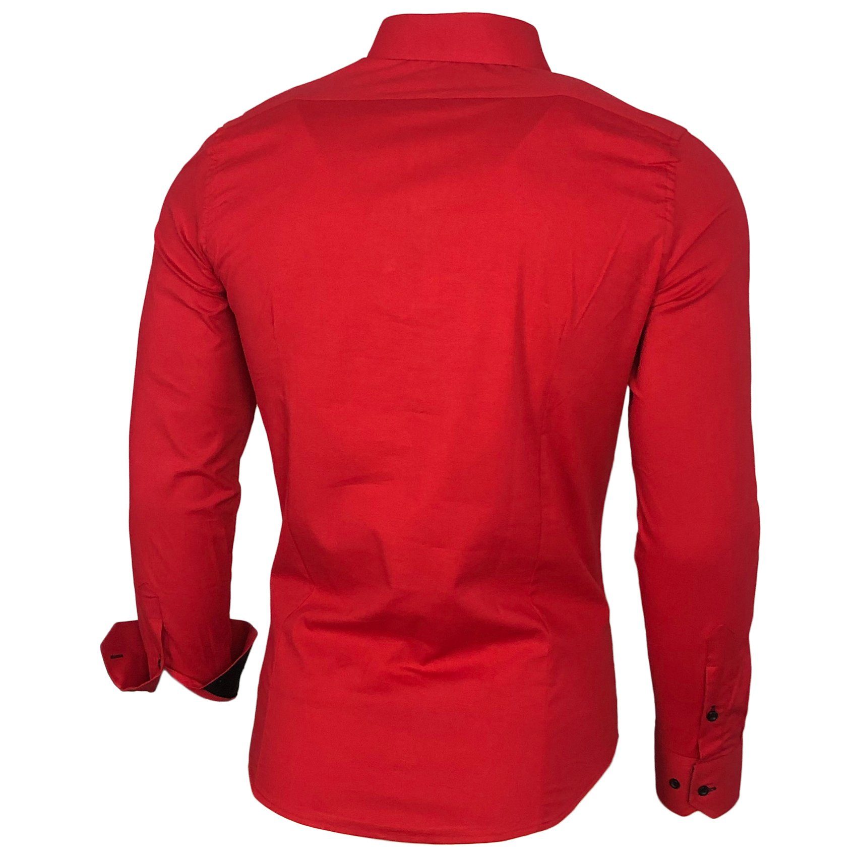 Baxboy Langarmhemd Baxboy Herren Kontrast Hemden Business Freizeit modernes Hemd B-500
