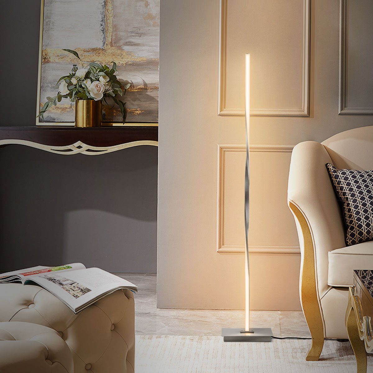 COSTWAY LED Stehlampe »Stehleuchte Standleuchte«, Helix Design, 122cm /  3000K warmweiß / 20W / 2m Kabel / für wohnzimmer Schlafzimmer online kaufen  | OTTO