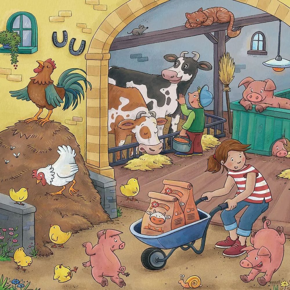 Ravensburger Puzzle Ravensburger Kinderpuzzle - 05078 Viel los auf dem Bauernhof -..., 49 Puzzleteile