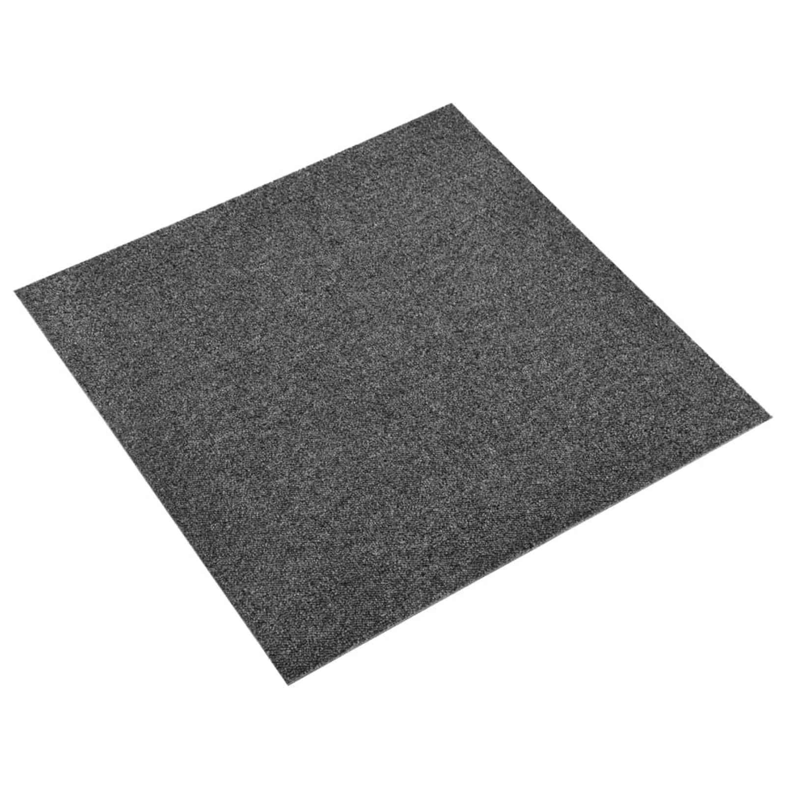 vidaXL Teppich Teppich 20 stk. Anthrazit 50 x 50 cm 100% Polypropylen, Quadrat, Höhe: 0.49 mm