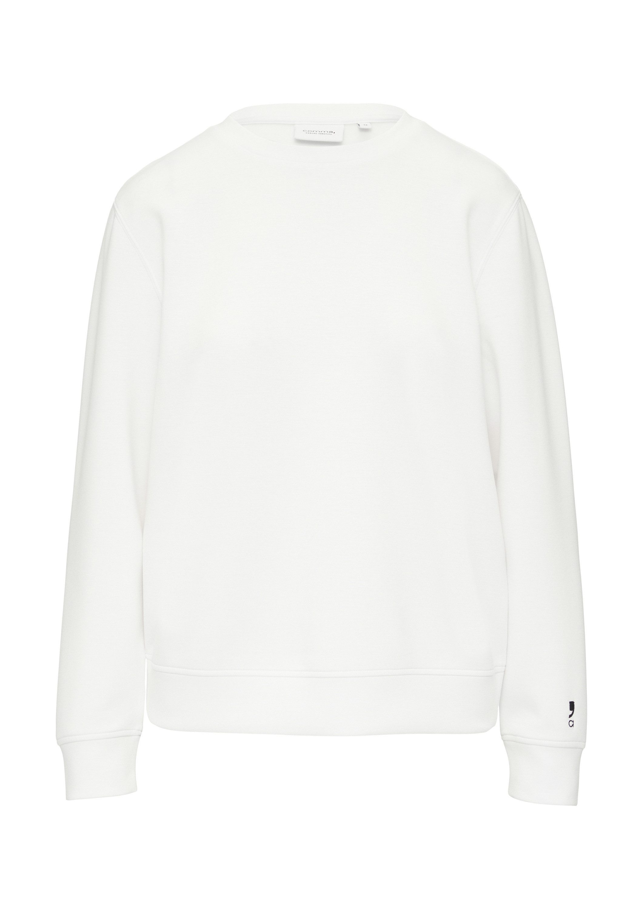 comma Sweatshirt Sweatshirt Weiches Sweatshirt mit Rückenprint und Stickeren