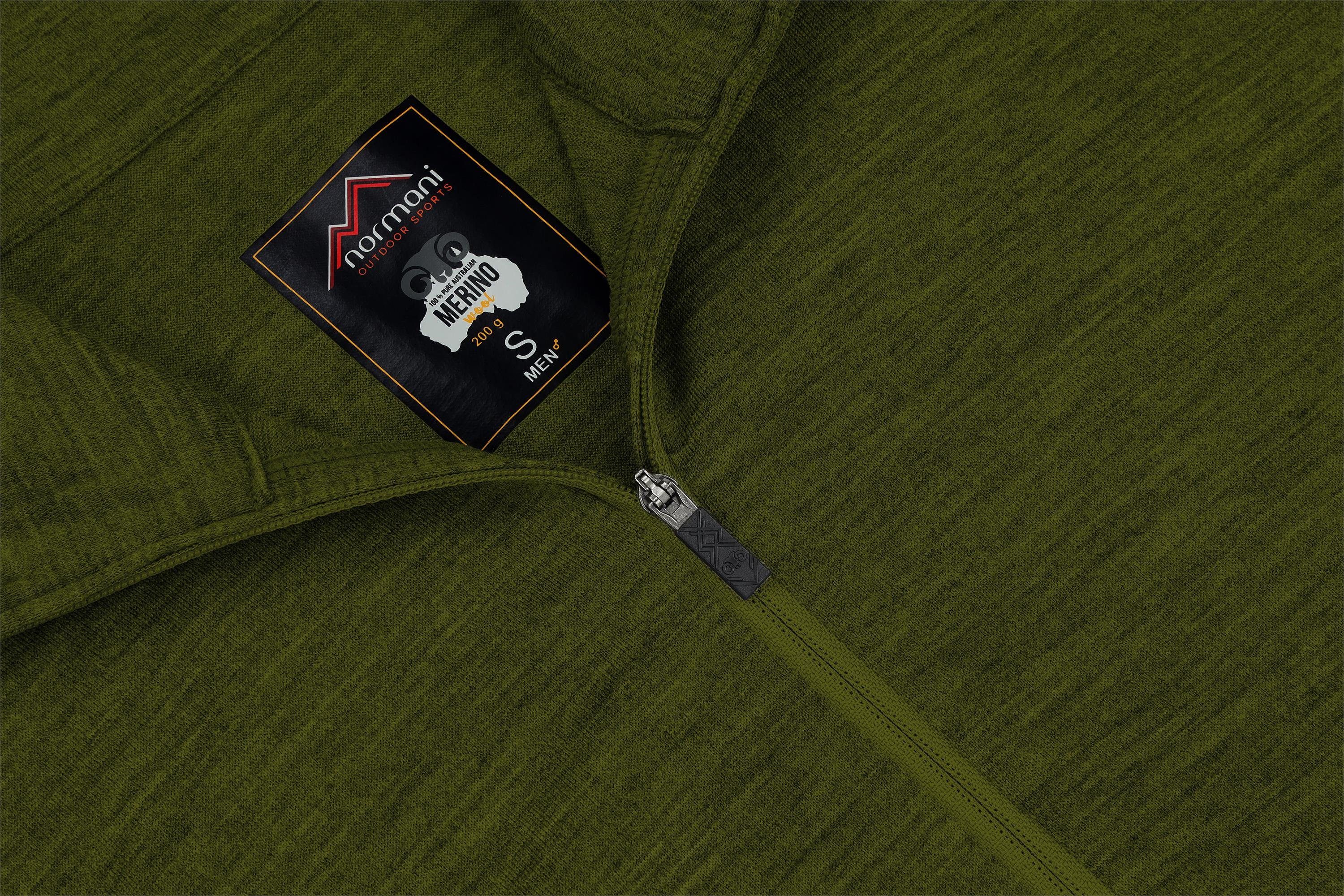 normani Langarmshirt Herren Merino Langarm mit 1/4 Zipper Canberra Merino Winter Outdoor Ski Pullover - Aus Merinowolle