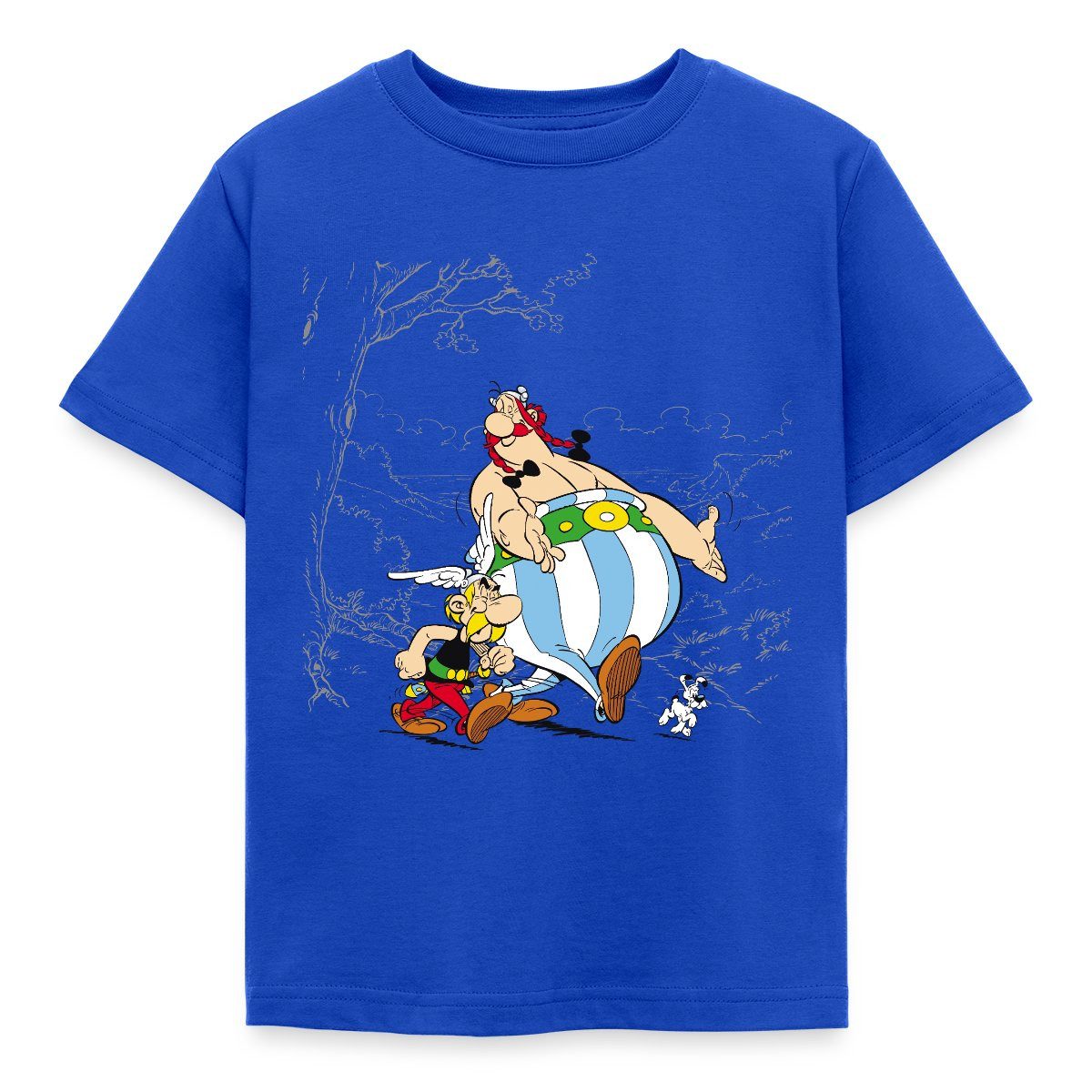 T-Shirt Asterix & Obelix gehen mit Idefix Spazieren Kinder T-Shirt