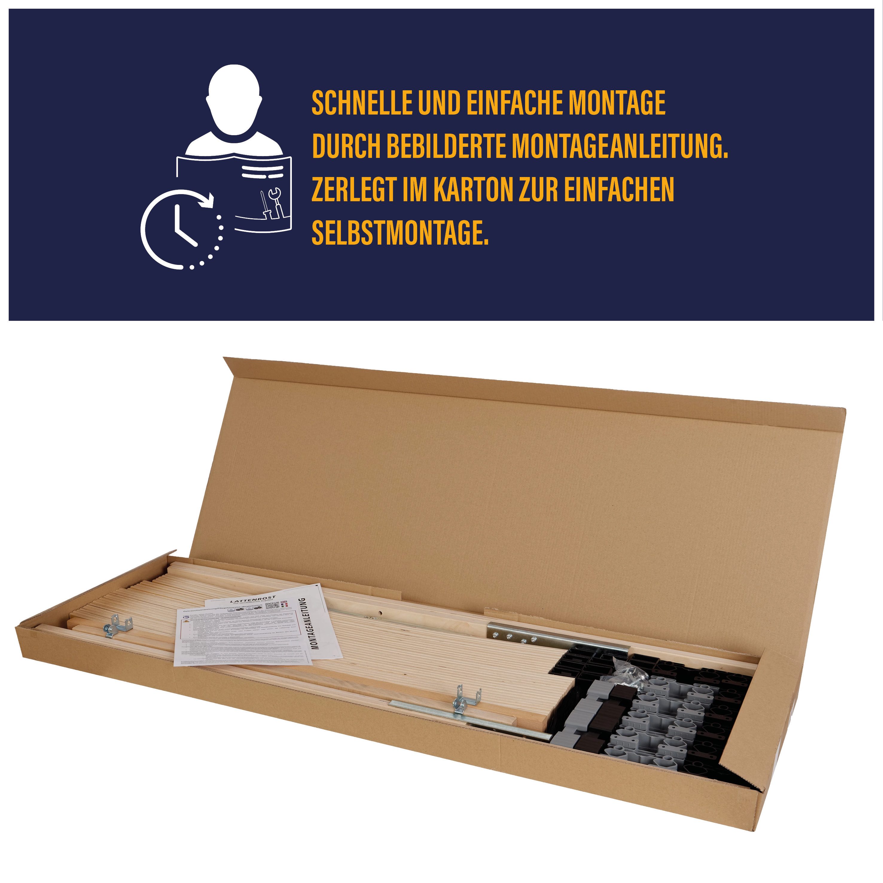 Lattenrost Easy 4 all BeCo 80x200 mit verstellbarem Kopfteil, Beco, 28 Leisten,100 Tage Probeschlafen, Hergestellt in Deutschland – Bild 3 von 5