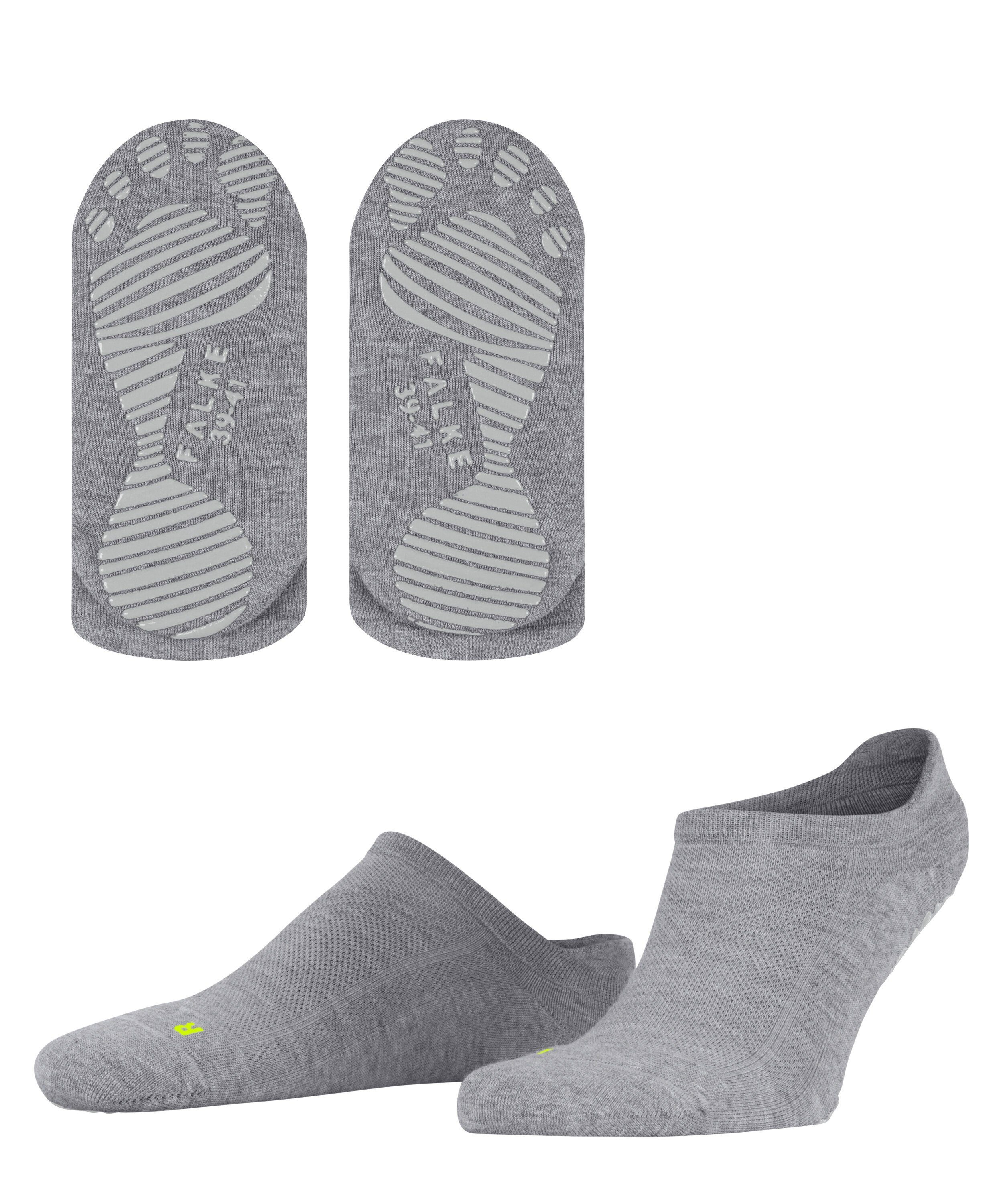 light Sohle mit FALKE der Cool mel. Sneakersocken Kick auf rutschhemmendem Noppendruck grey (3775) (1-Paar)