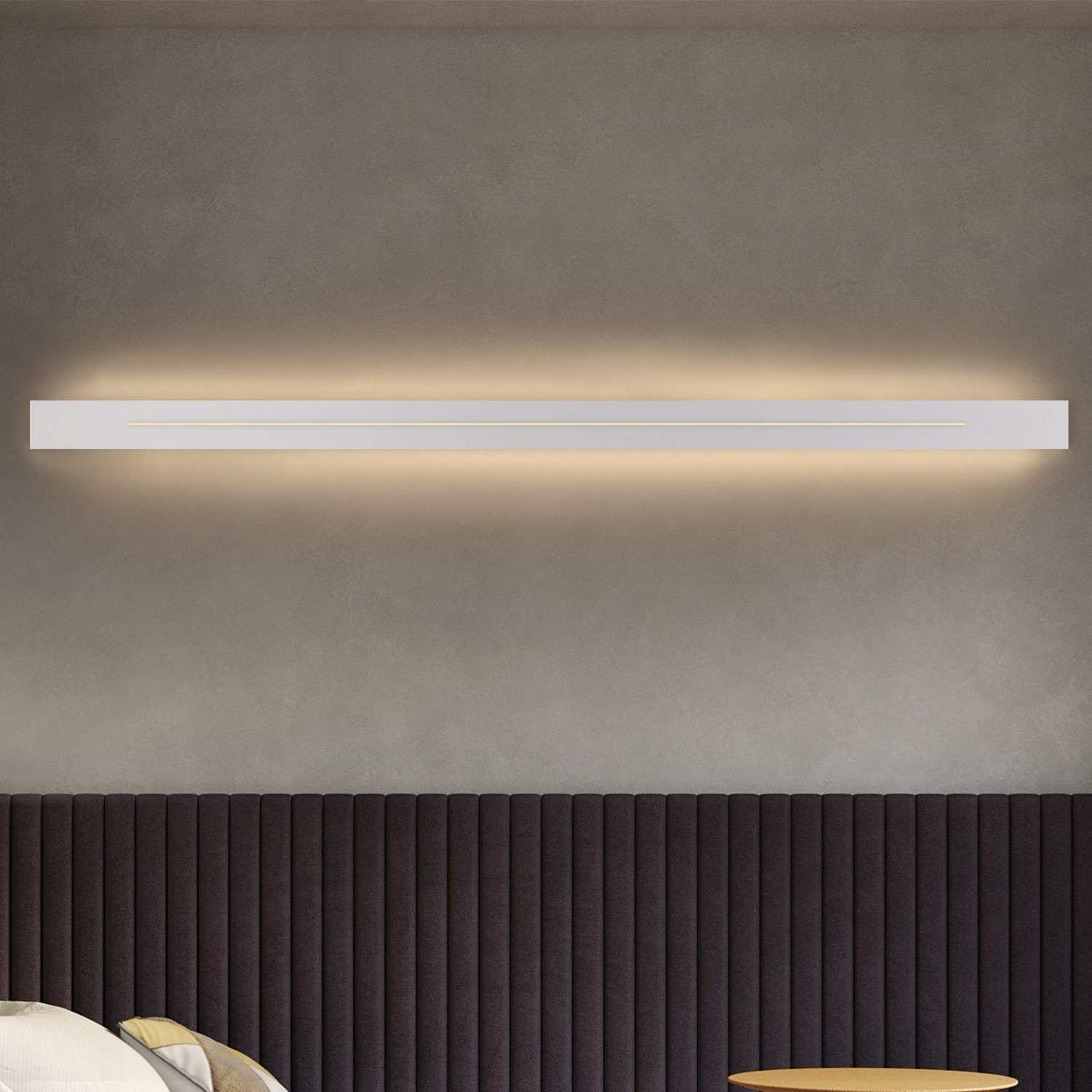 ZMH LED Wandleuchte Wandlampe innen weiß/schwarz 30cm 60cm 100cm, LED fest integriert, warmweiß, 100cm Weiß