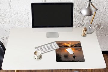 MuchoWow Gaming Mauspad Sonnenstrahlen - Schwan - Wolken (1-St), Mousepad mit Rutschfester Unterseite, Gaming, 40x40 cm, XXL, Großes