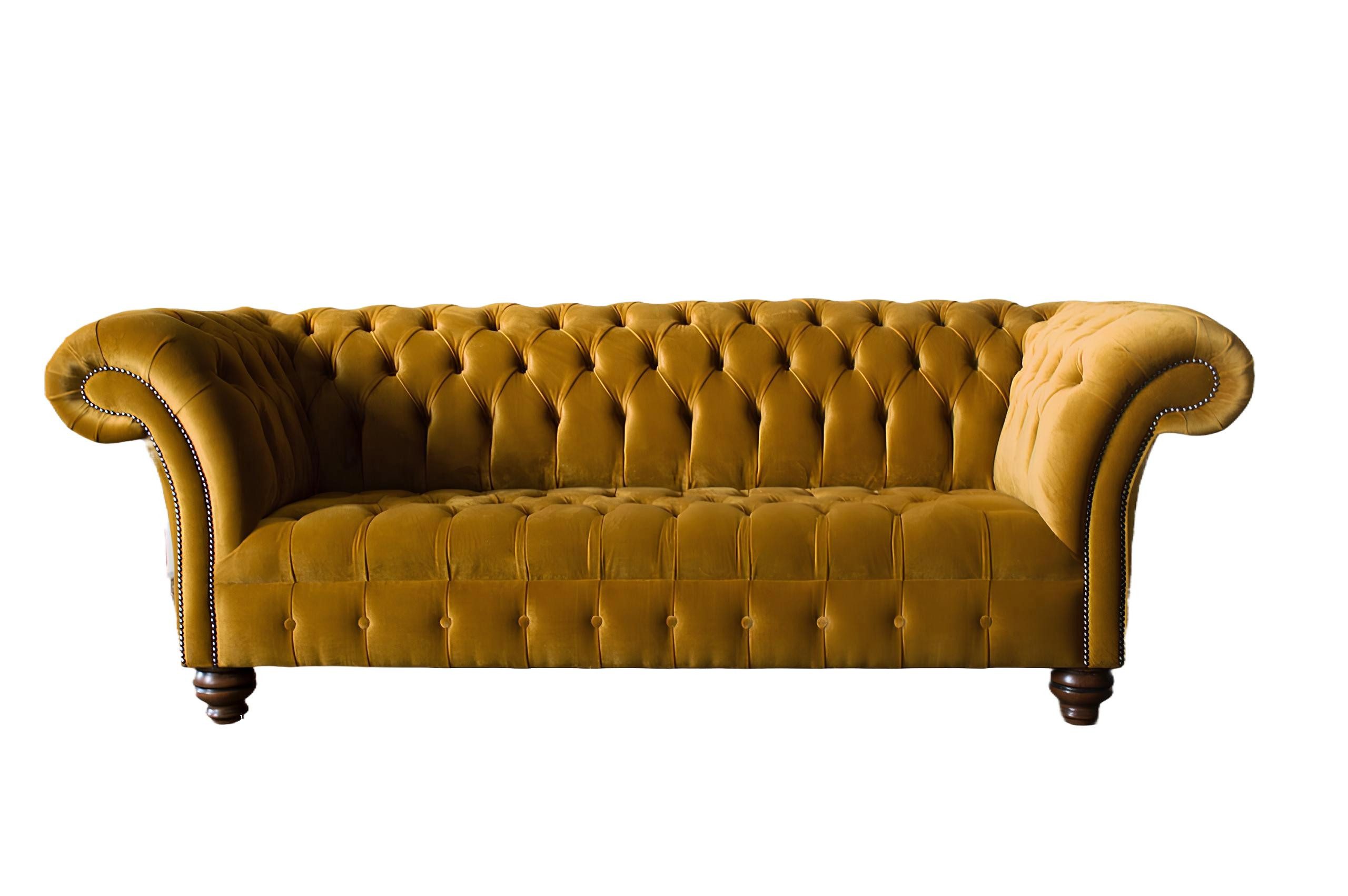 Xlmoebel Chesterfield-Sofa Luxus Sofa im Chesterfield-Design aus Leder und Textil, Hergestellt in Europa