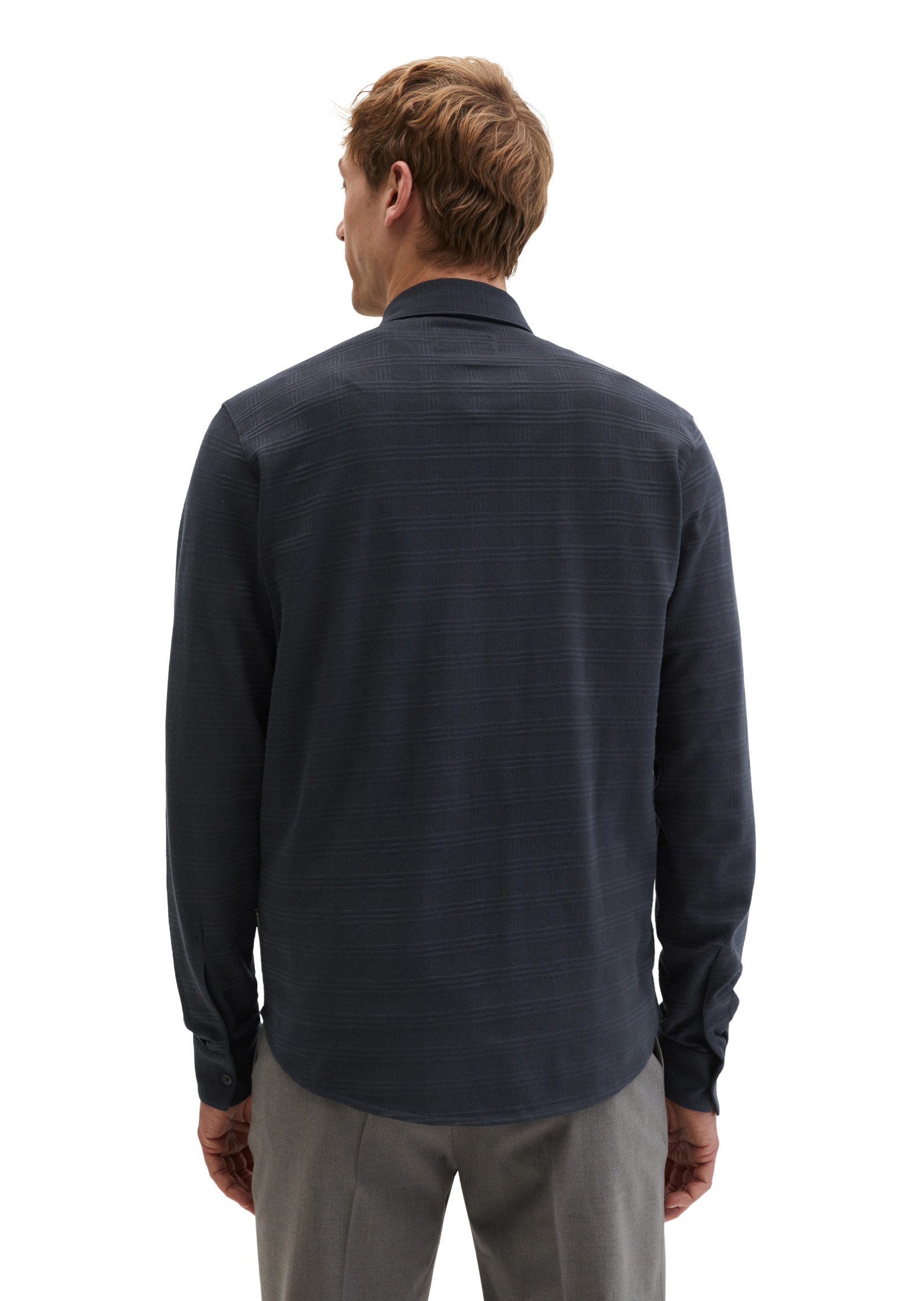 Marc O'Polo Blusenshirt im strukturierten Karo-Jacquard