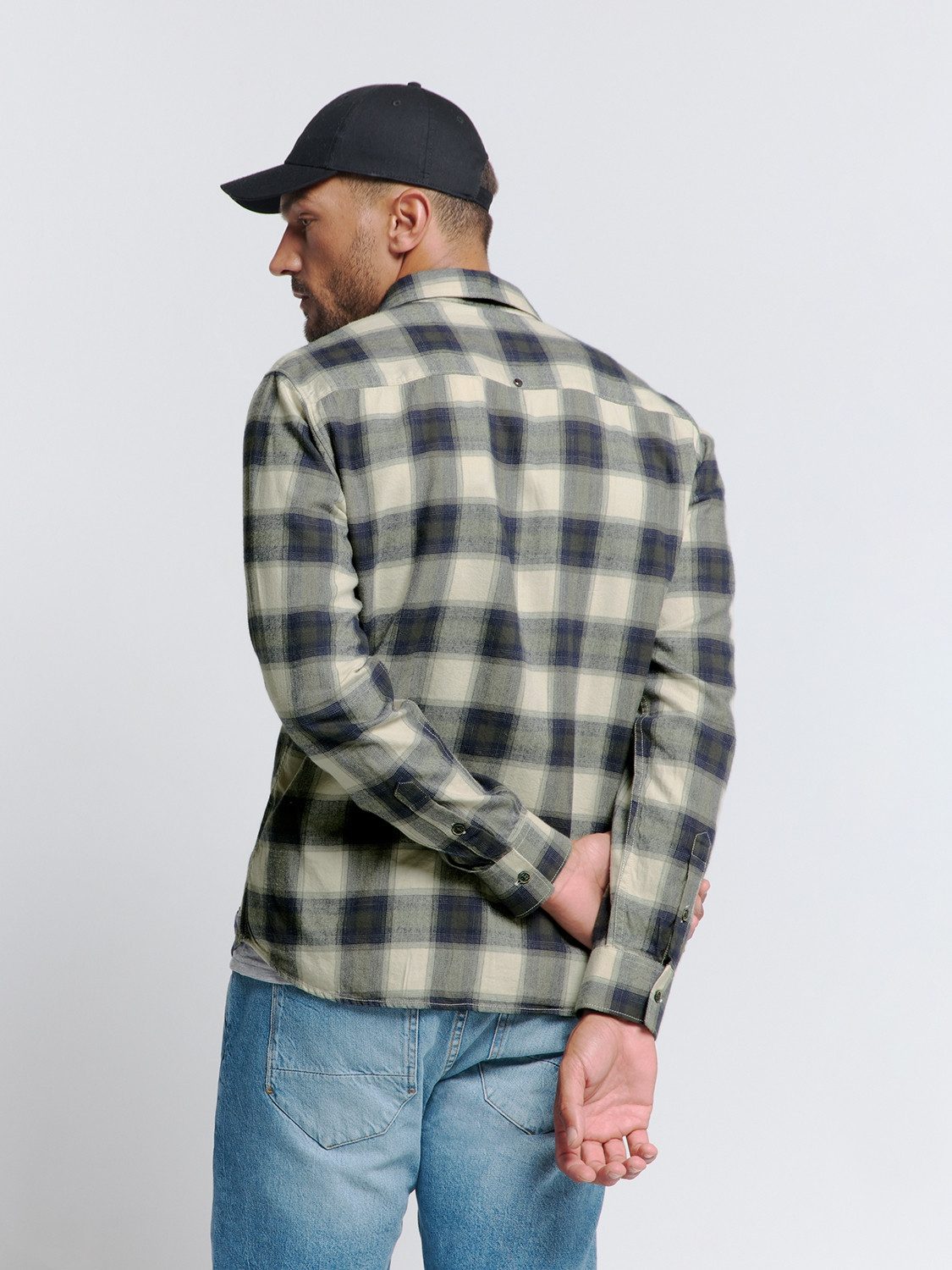 NO EXCESS Rundhalspullover Shirt Check