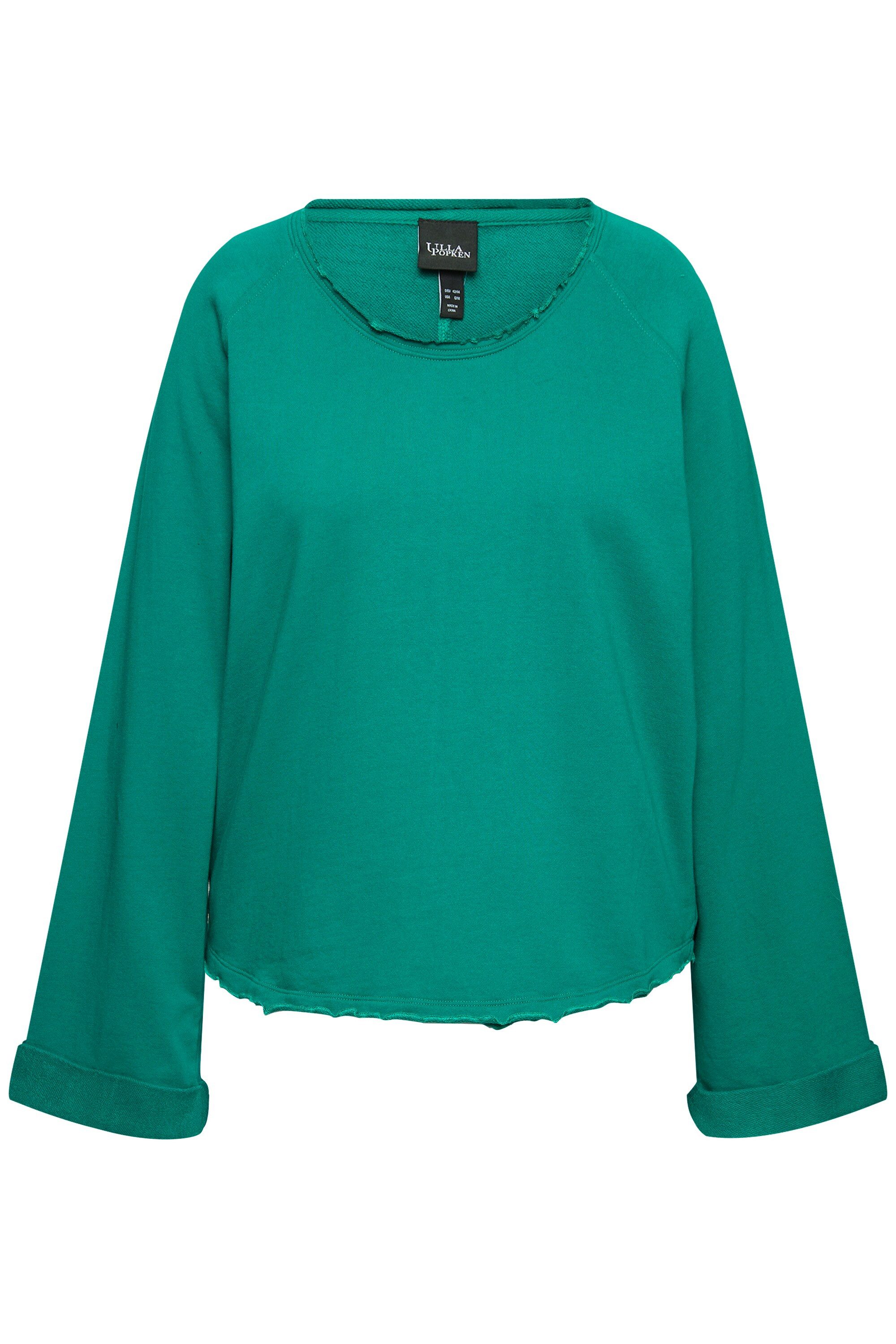Ulla Popken Sweatshirt Sweatshirt Rollkanten Rundhals günstig online kaufen