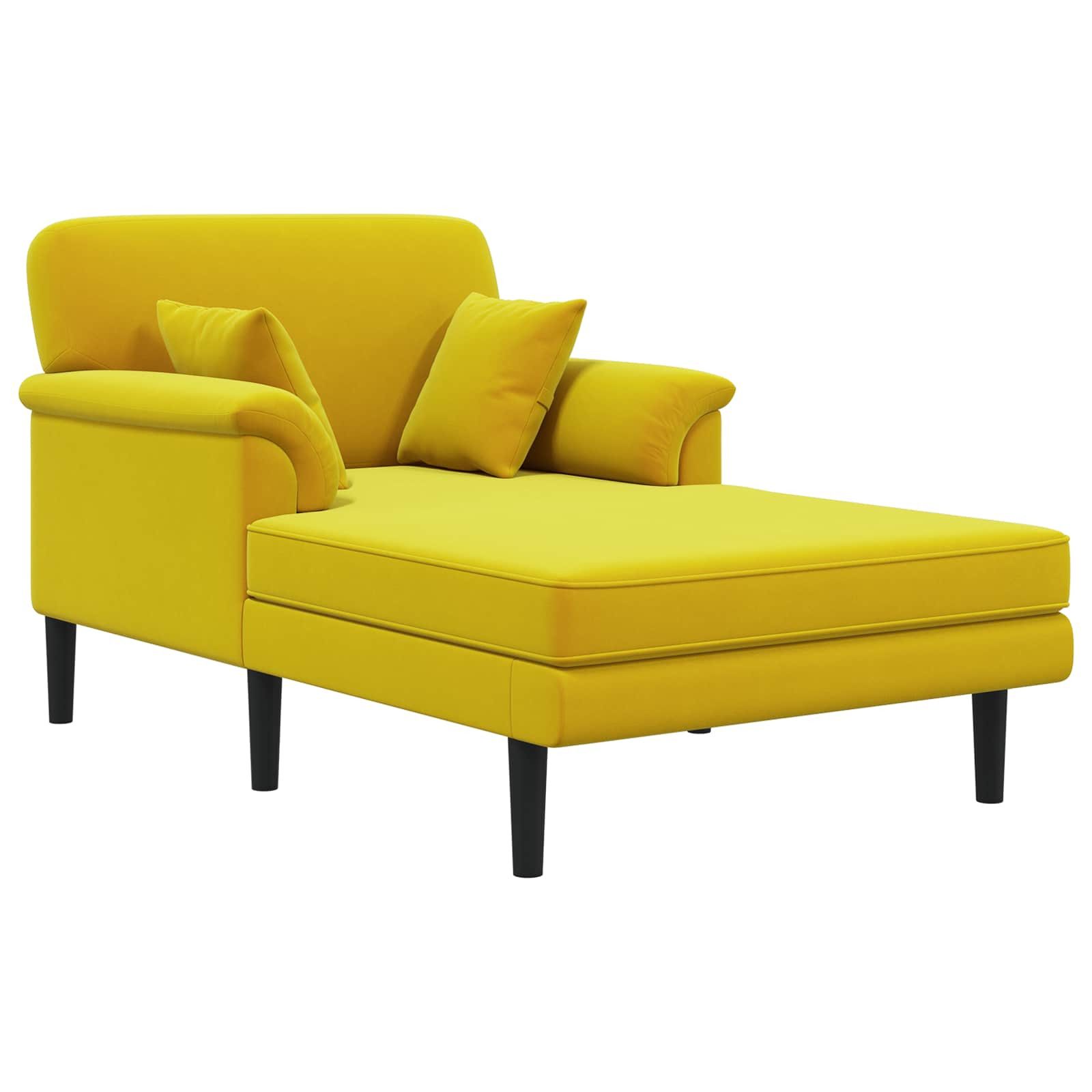 vidaXL Chaiselongue Chaiselongue Gelb Samt, 1 Teile