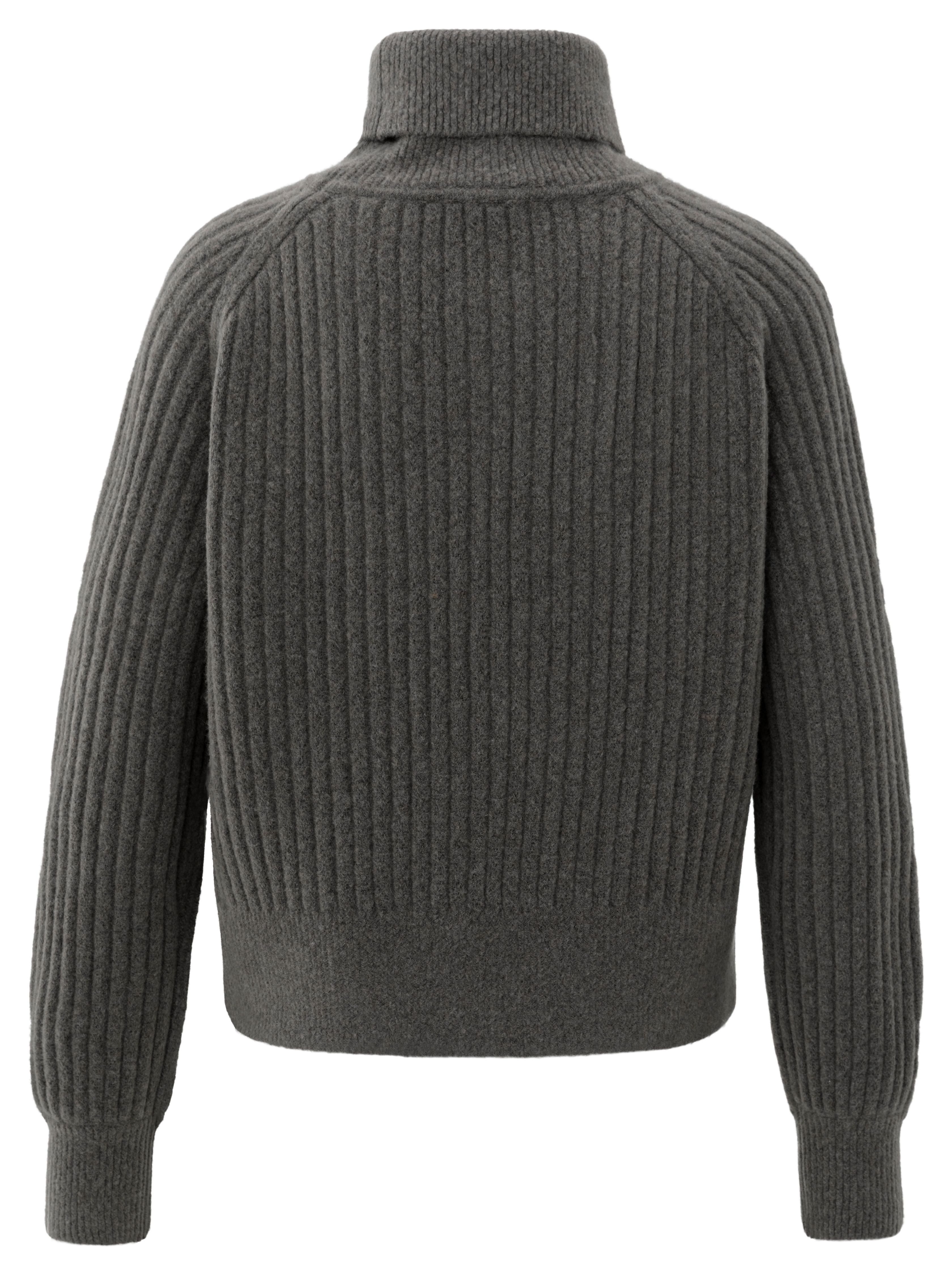 YAYA Rollkragenpullover Pullover mit Zopfmusterdetail günstig online kaufen