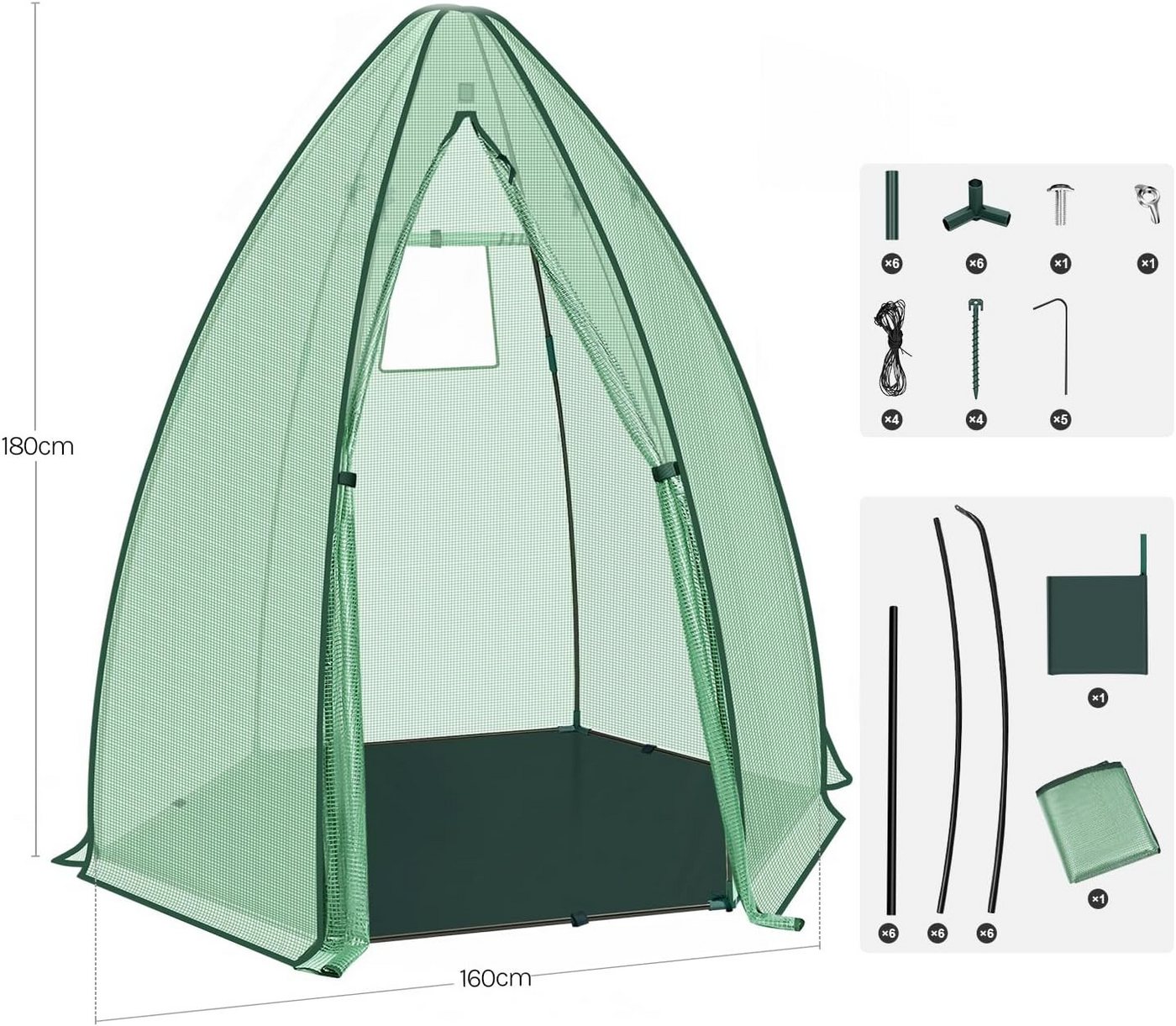 Woltu Gewächshaus, wetterfest, PE halbt... Woltu Gewächshaus, wetterfest, PE halbt...