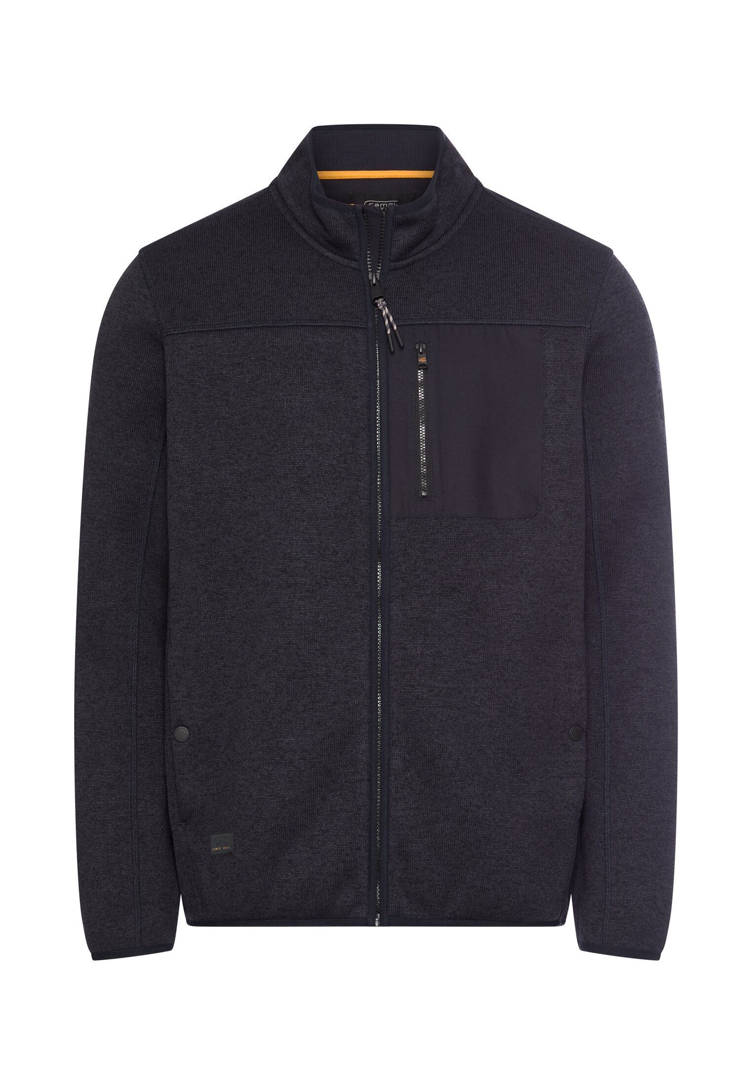 camel active Strickfleecejacke mit Stehkragen und Reißverschluss