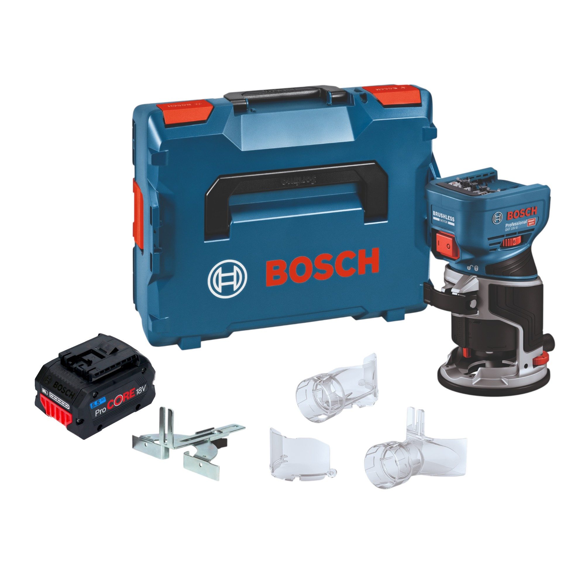 Bosch Professional Oberfräse GKF 18V-8 Professional Akku Kantenfräse 18 V 8,0 mm Brushless
