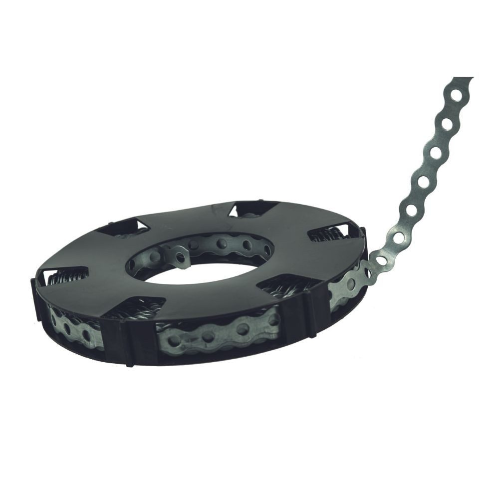 Don Quichotte Lochband Montagelochband gewellt in Kunststoffkassette 10 Meter, Befestigung von Rohren und Leitungen auf Beton