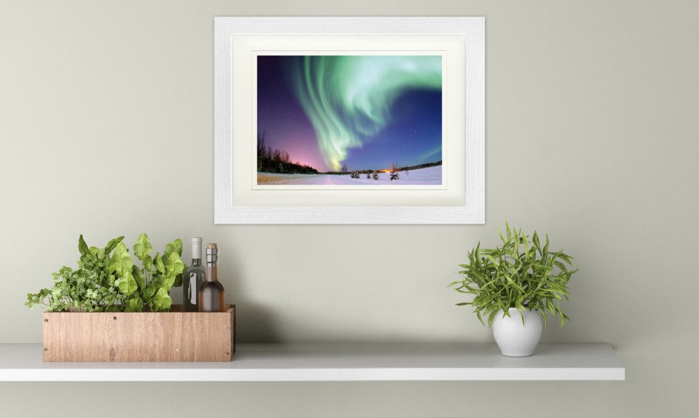 1art1 Poster Polarlichter Gerahmtes Bild Mit Edlem Passepartout