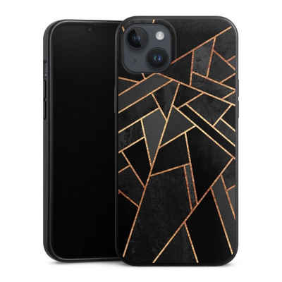 DeinDesign Handyhülle Dreiecke Muster Elisabeth Fredriksson Black Night Gold Print, Apple iPhone 15 Plus Organic Case Bio Hülle Nachhaltige Handyhülle