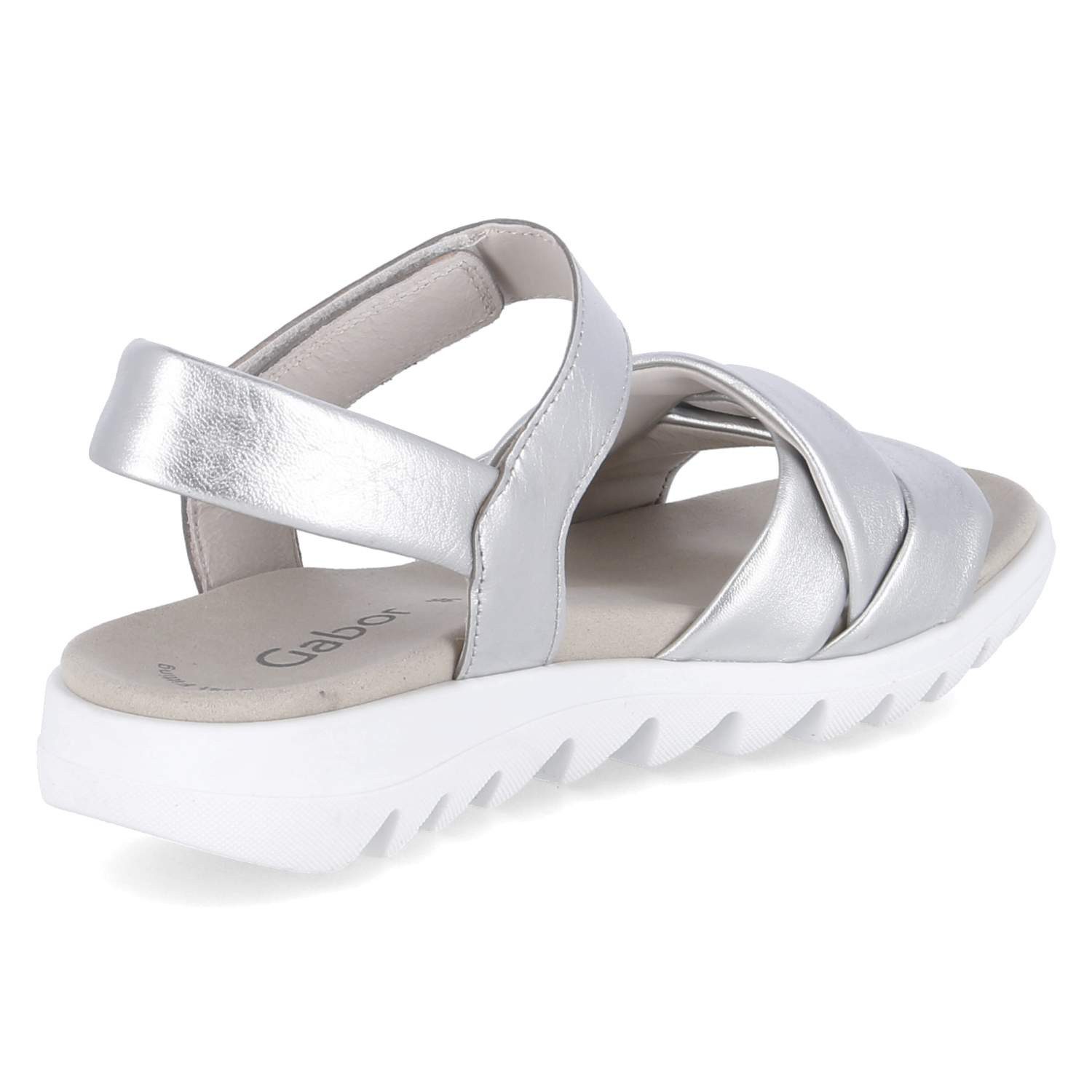 Gabor Gabor Flache Sandalen 64.812.61 Damen Glattleder silver Sandalette – Bild 4 von 5