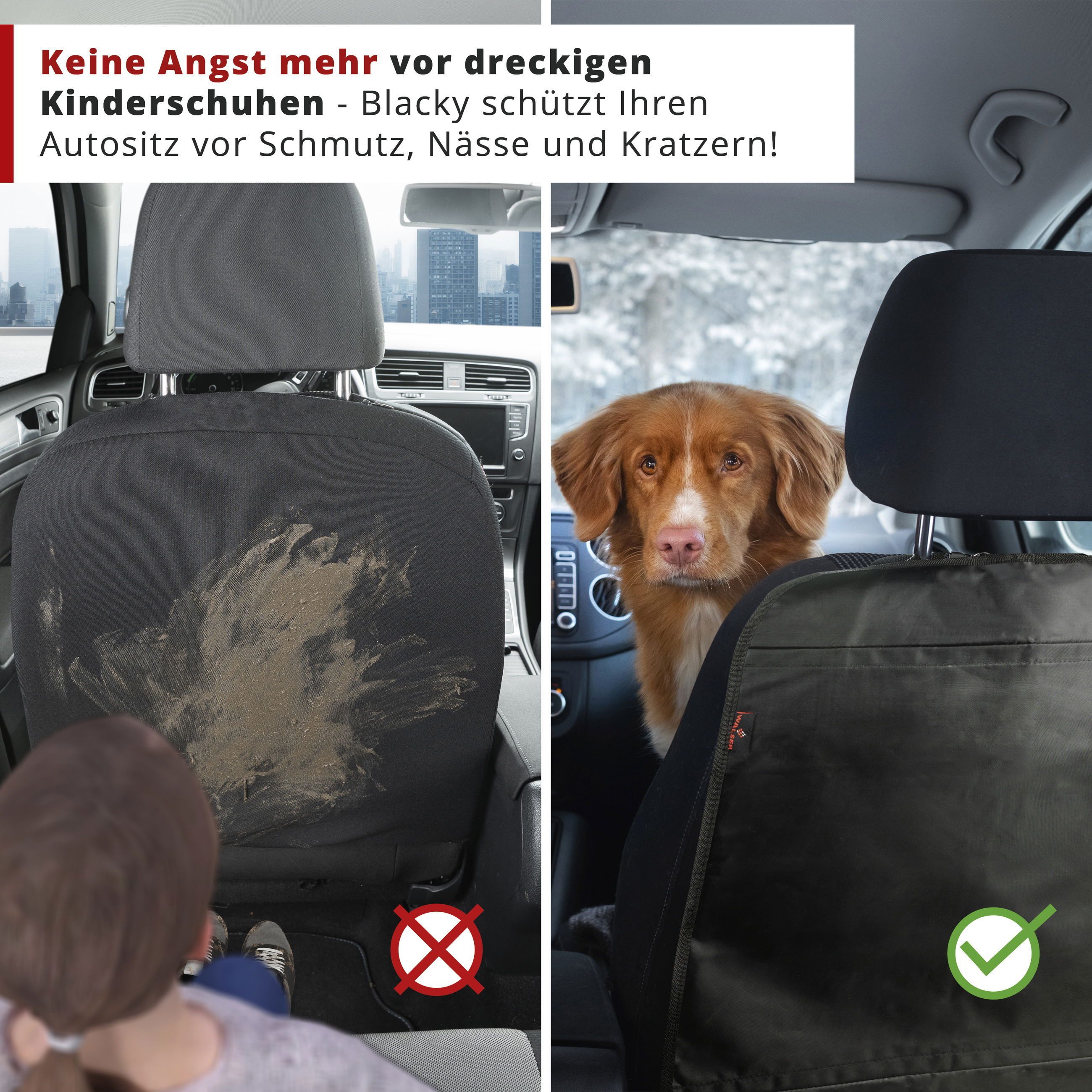 WALSER Reisekissen Rückenlehnenschutz XL, 1 Stück, 1-tlg.