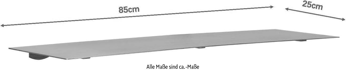 cm Beschichtung, gebürstet Esila, matt, ca. by Home Breite LeGer Aluminium, Wandregal naturfarben mit Gercke Lena 85