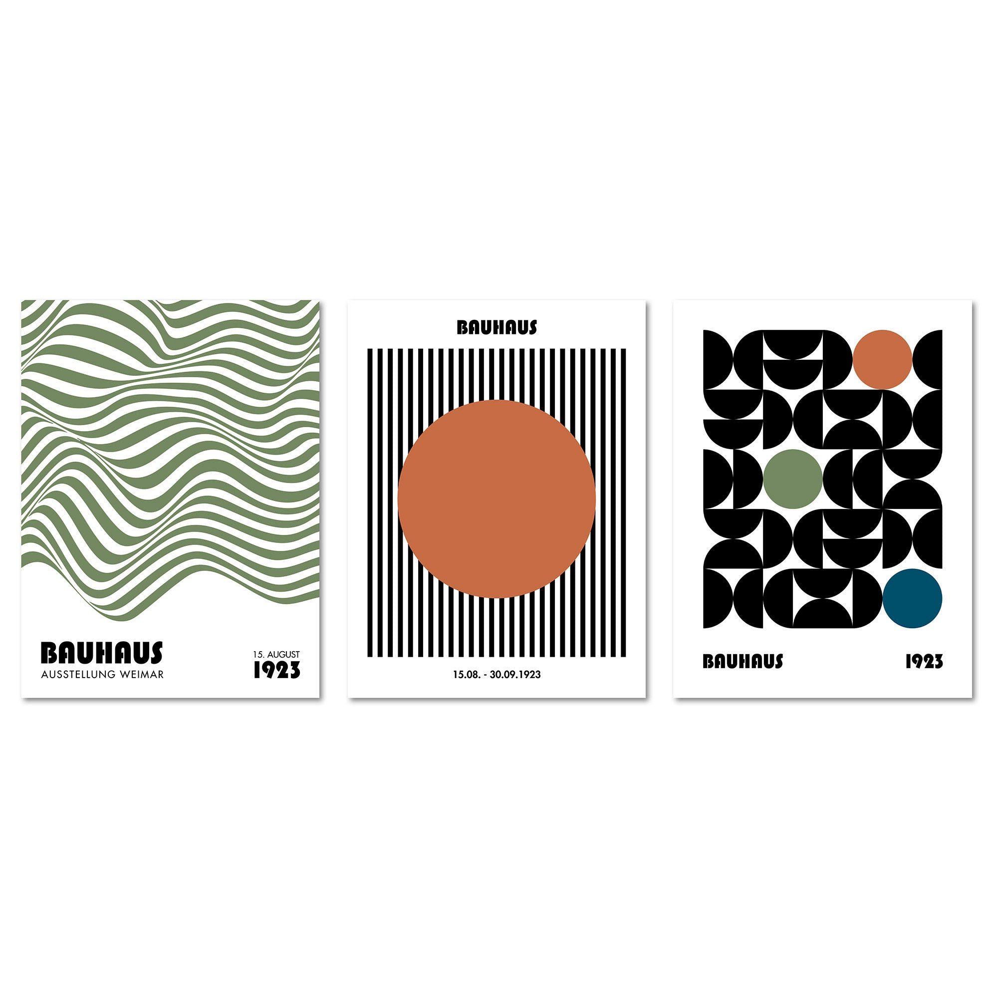 ARTFAVES Bilder-Collage Poster Set Bauhaus Geometrie 2 I mehrteilige Bilderwand I Wandbilder B, (Wandbilder modern, 3 St)