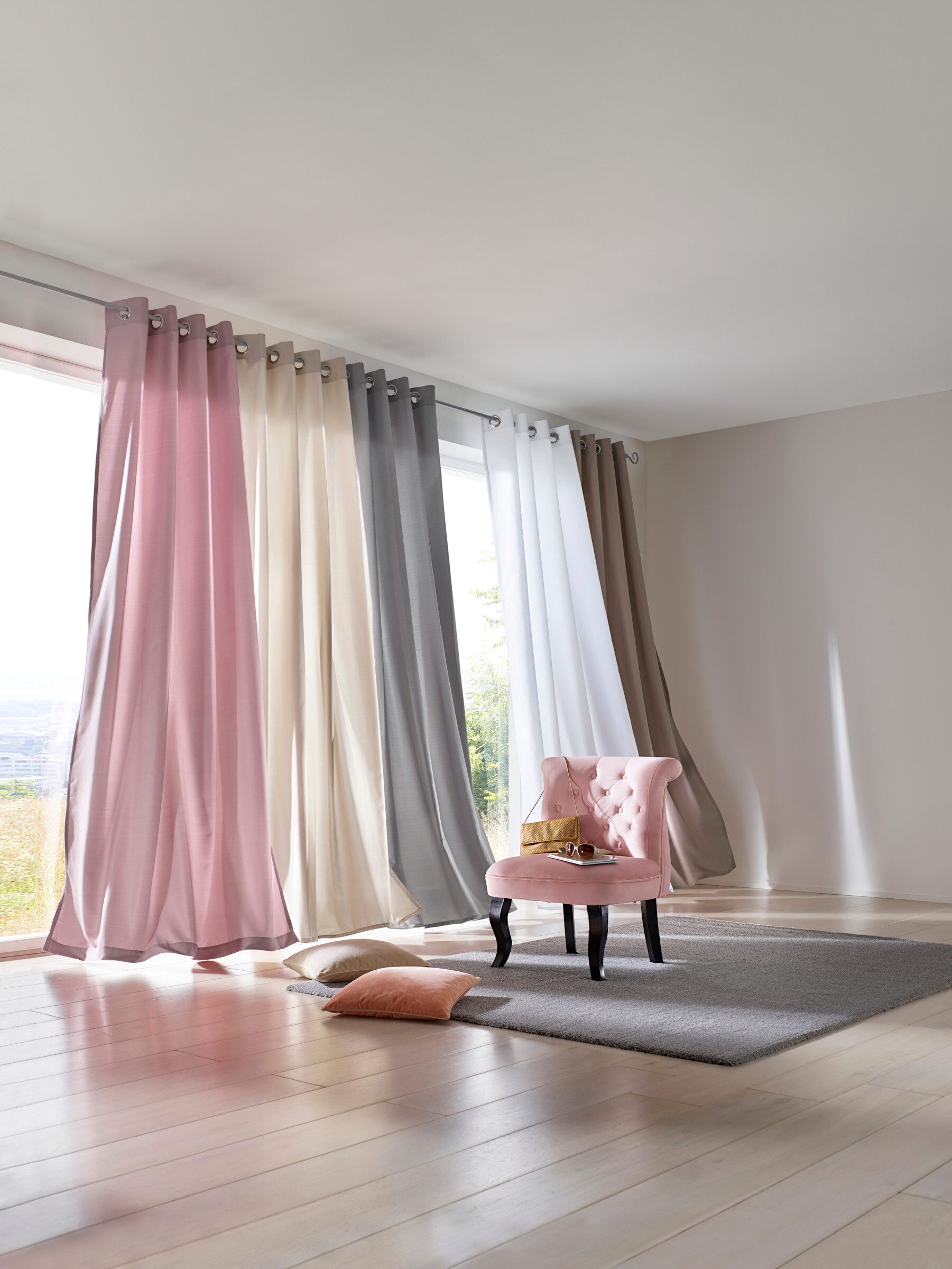 heine Gardine Dekoschal (2 St), Ösen, blickdicht, Fensterdekoration
