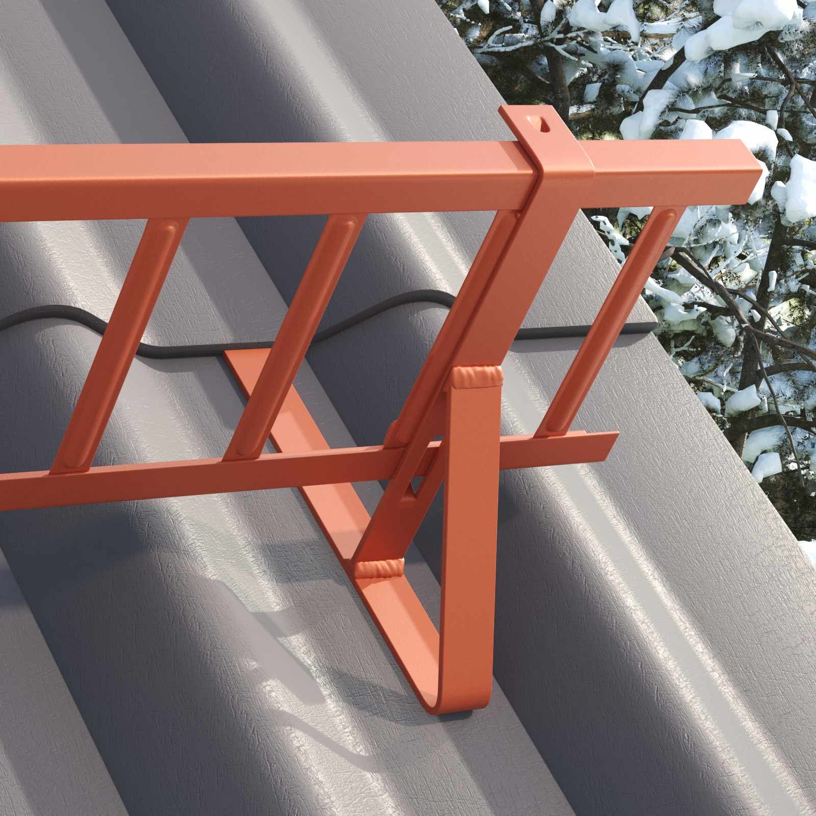 vidaXL Draht Schneefanggitter Rot 300 x 29,5 x 34,5 cm Stahl, (1St)