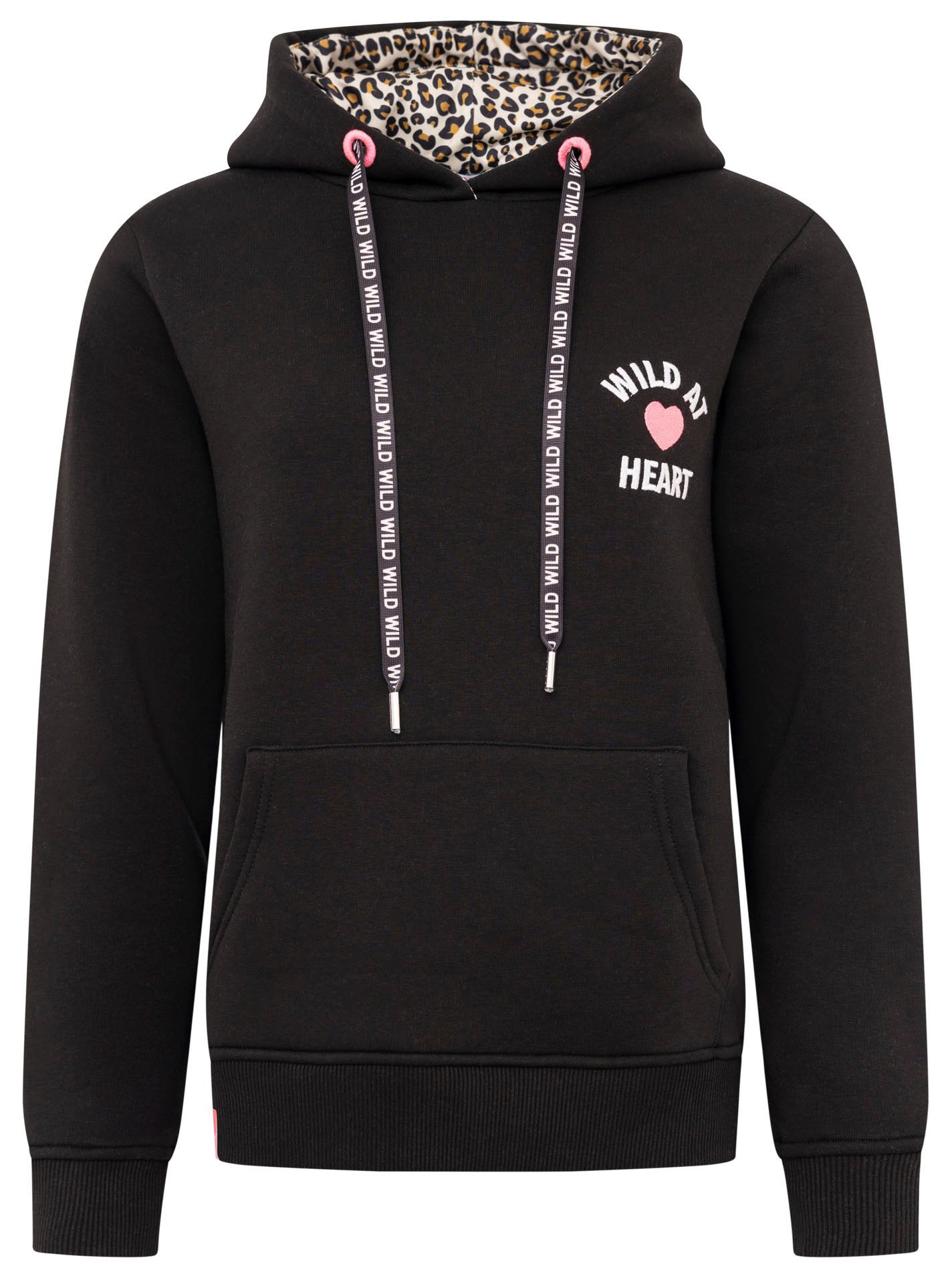Zwillingsherz Hoodie "Wild at heart" Leo Kapuze und Stickerei, bedruckter K günstig online kaufen