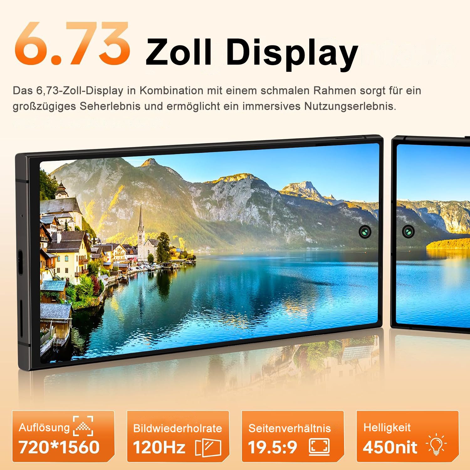 OUKITEL C67 24GB RAM+256GB ROM/TF 1TB, Android 16 Smartphone (17,10 cm/6.73 Zoll, 256 GB Speicherplatz, 64 MP Kamera, 6,73" HD+ 120Hz, 64MP+8MP, 5000mAh, Dual S – Bild 2 von 5