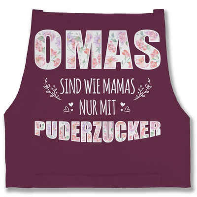 Shirtracer Kochschürze Omas sind wie Mamas nur mit Puderzucker - Geschenk Omi, (1-tlg), Oma Großmutter Omi