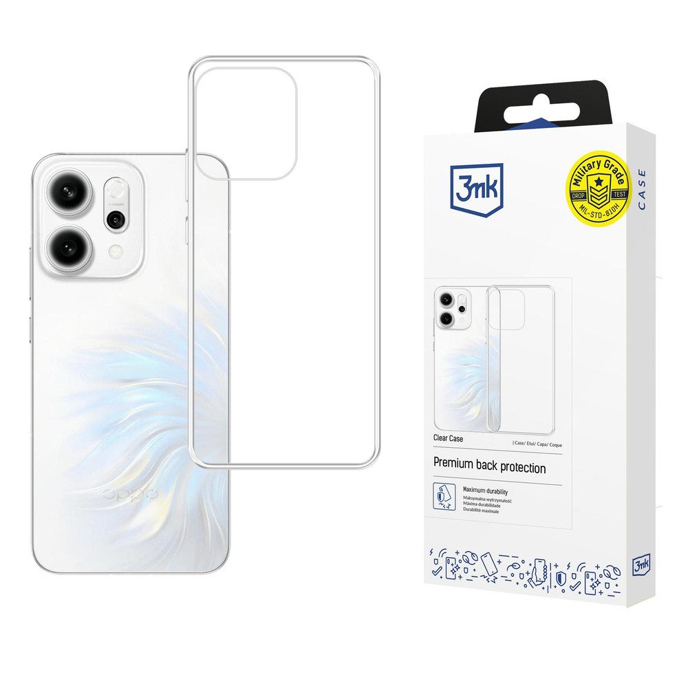 3MK Smartphone-Hülle 3mk Clear Case für Oppo Reno 14 - transparent, transparent, Kameraschutz, sturzgeprüft, dünn