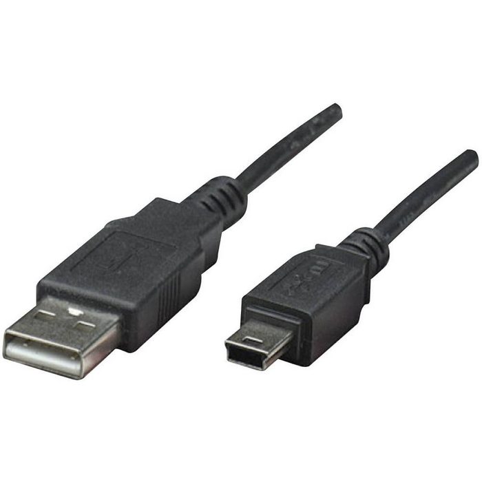 MANHATTAN USB 2 Anschlusskabel A-Stecker an Mini-B-Stecker USB-Kabel