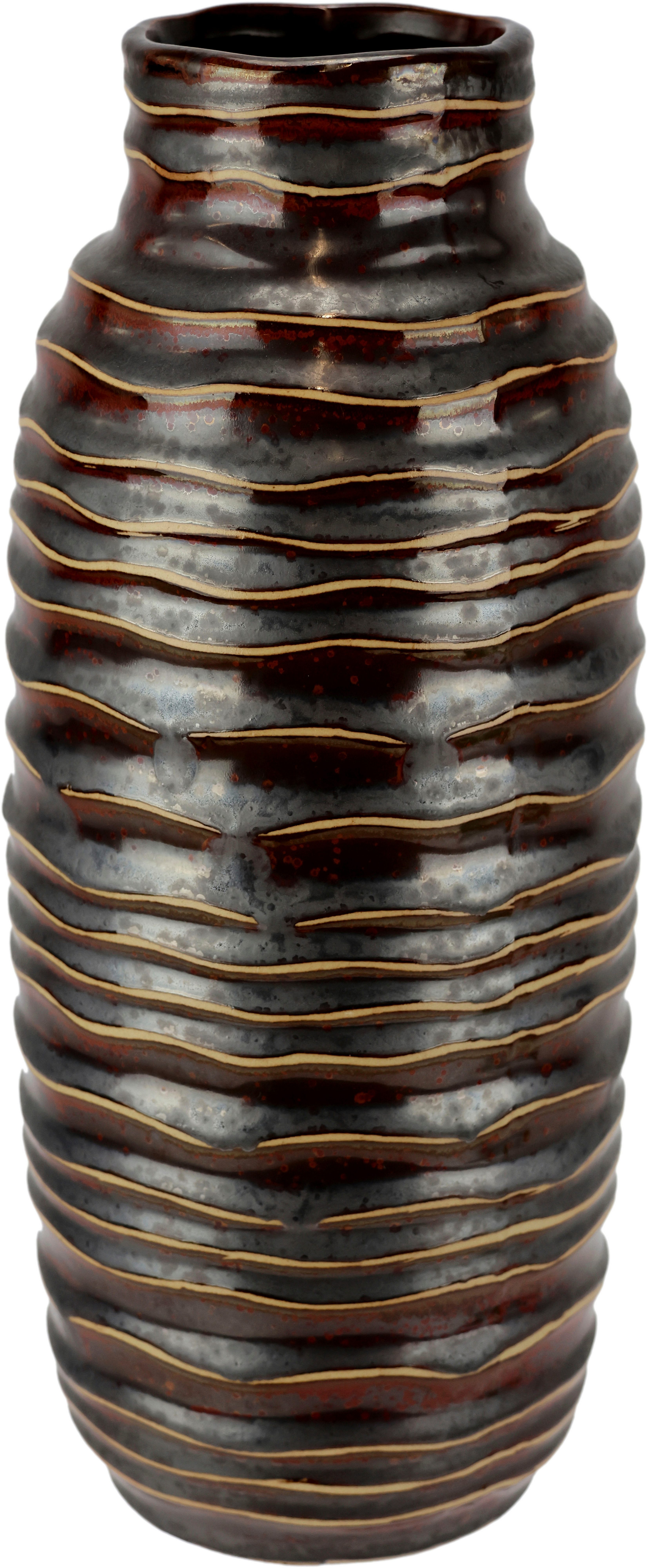 I.GE.A. Dekovase Vase aus Keramik (1 St), Dekovase Blumenvase Modern für Tischdeko Tischvase Deko Trockenblume