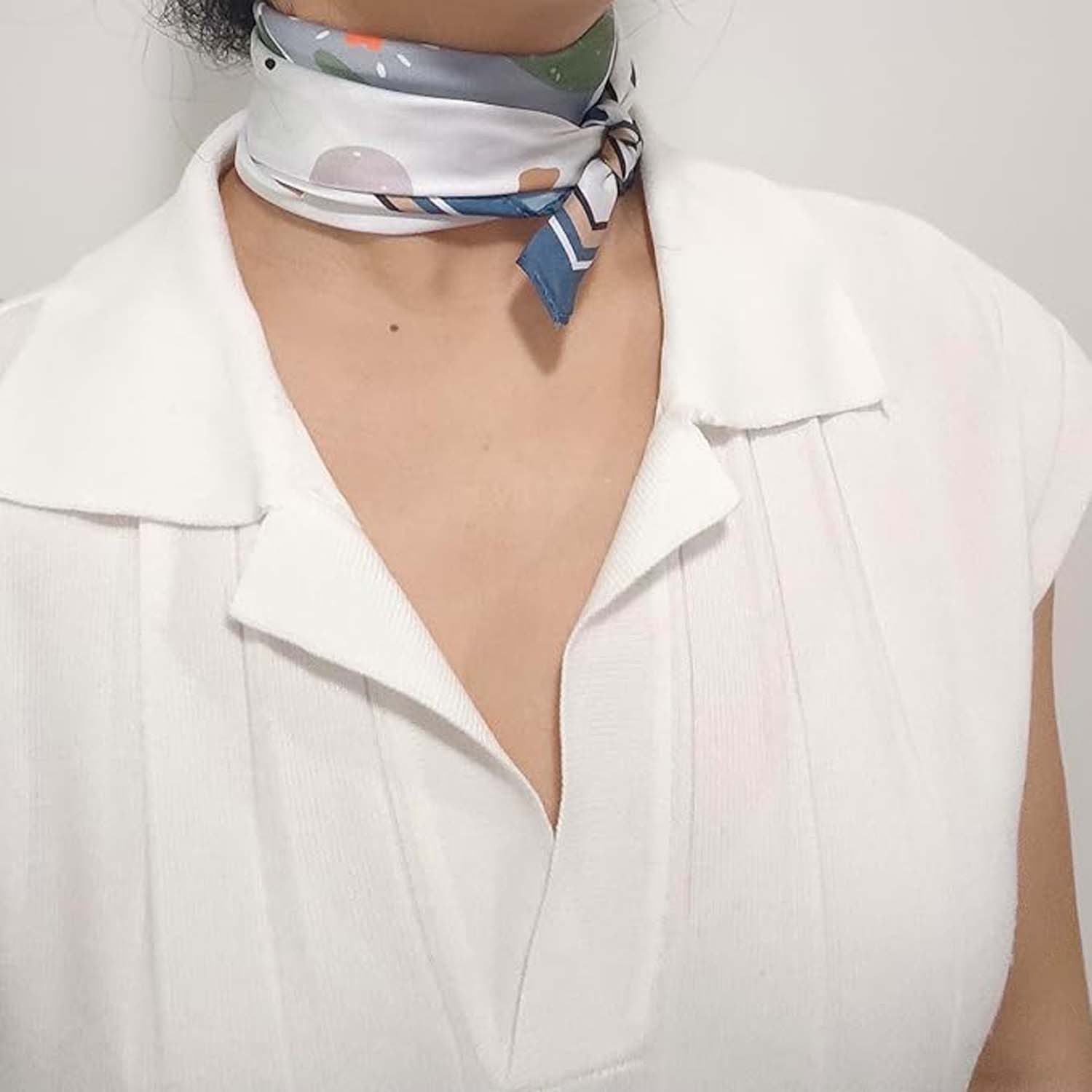 Zaewry Seidentuch Stirnband Quadratischer Haar-Bandanas-Schal für Damen – Bild 4 von 5