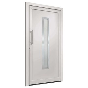 vidaXL Haustür Haustür Weiß 98x208 cm Eingangstür Außentür Glas-Element Linkshändig