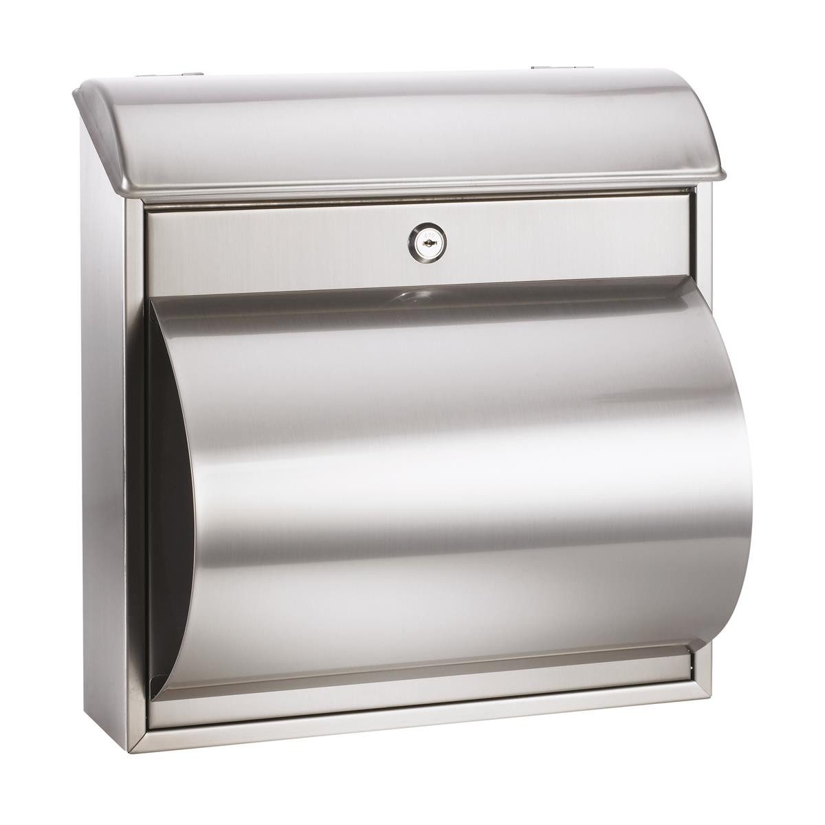 Albert & Co Briefkasten ALCO Briefkästen mit Zeitungshalter EDELSTAHL ROSTFREI