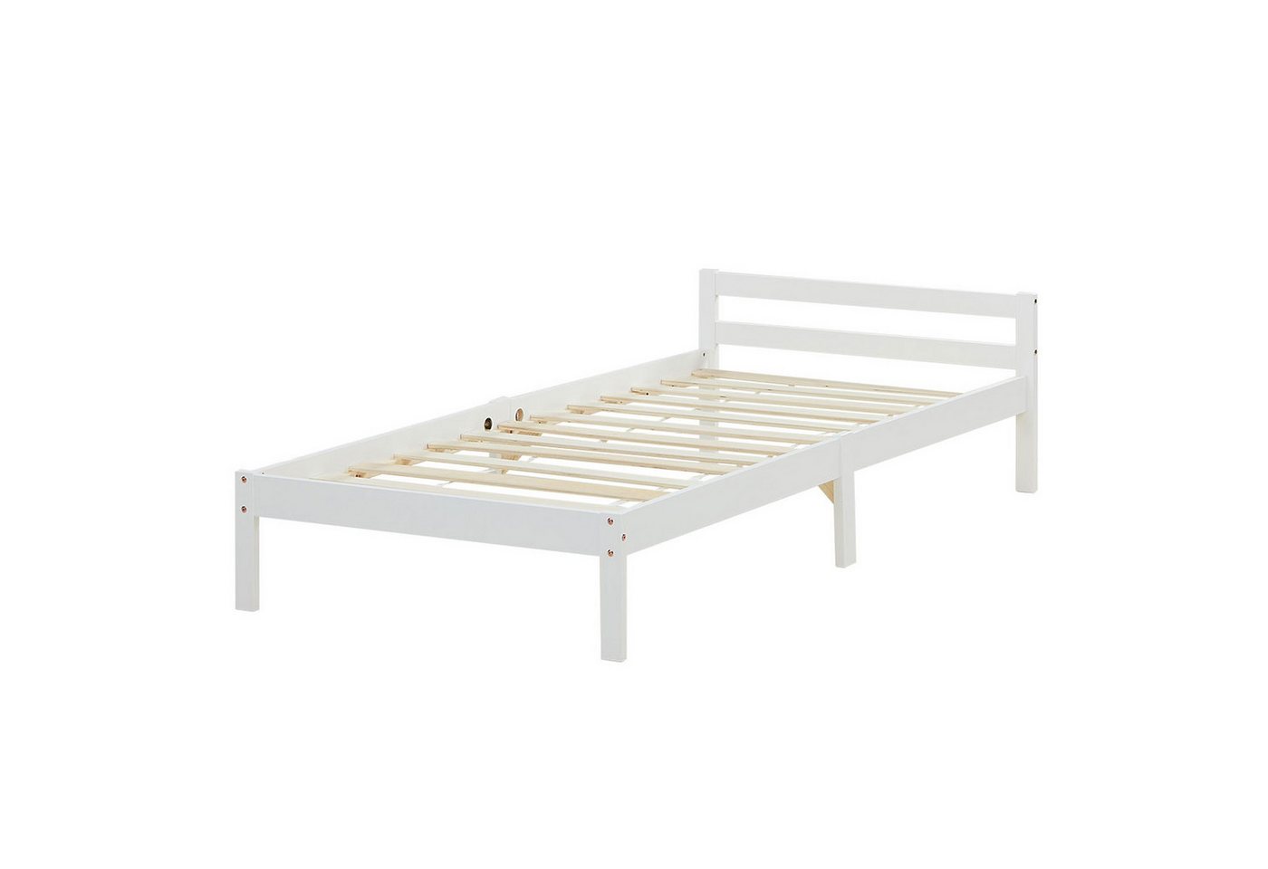 Homestyle4u Holzbett 90x200 mit Lattenrost niedrig Futonbett Kinderbett Natur Set (mit Lattenrost)