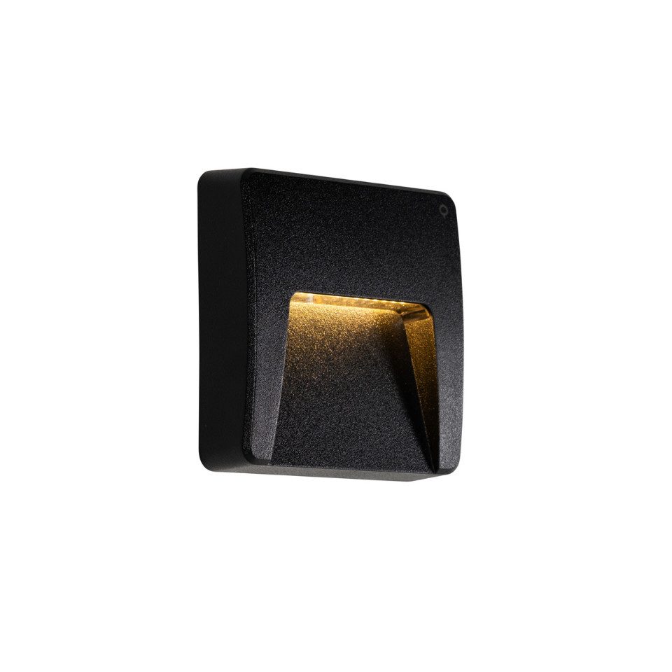 Qazqa LED Einbaustrahler Gem, LED fest integriert, Extra-Warmweiß, QAZQA Außen Einbau­leuchte, integrated, Schwarz, Kunststoff, Modern