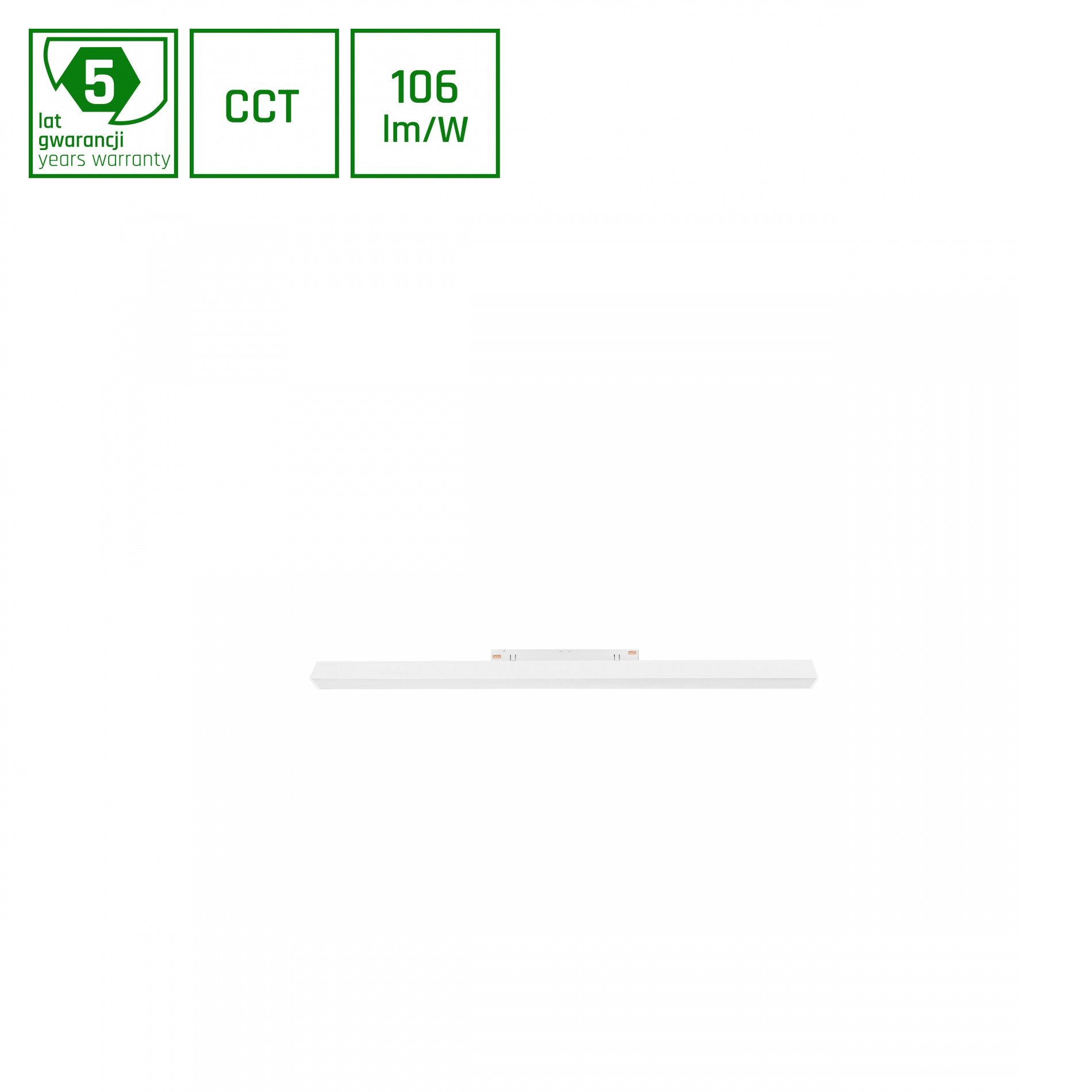 Spectrum Schienensystem-Leuchten Smarte Leuchte Weiß, 18W CCT-Lichtsteuerung Zigbee & Philips Hue fähig, Leuchtmittel fest integriert, CCT, 48V Schienensystem, CCT