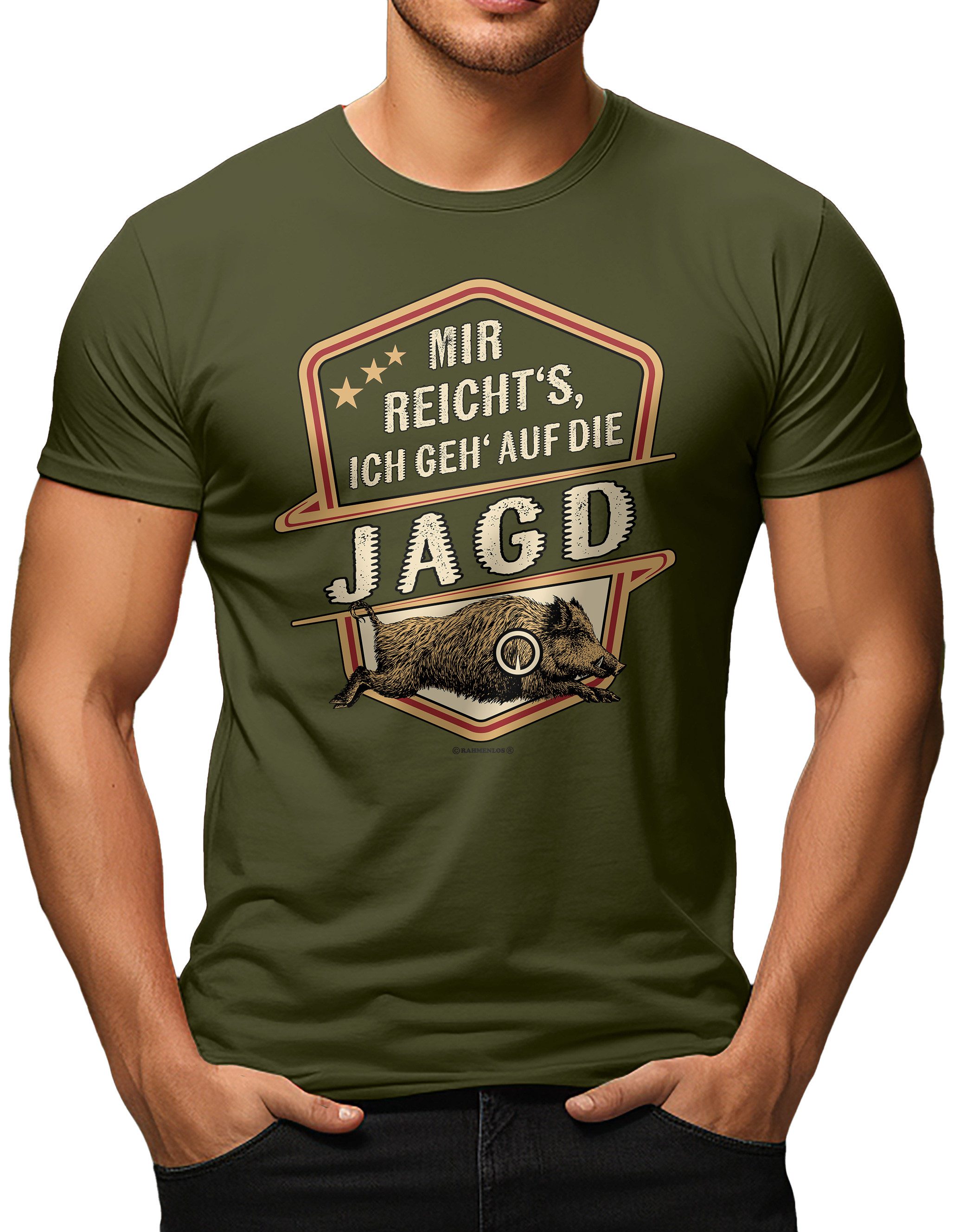 RAHMENLOS® T-Shirt für den urlaubsreifen Jäger: Mir reicht's, Ich geh auf die Jagd