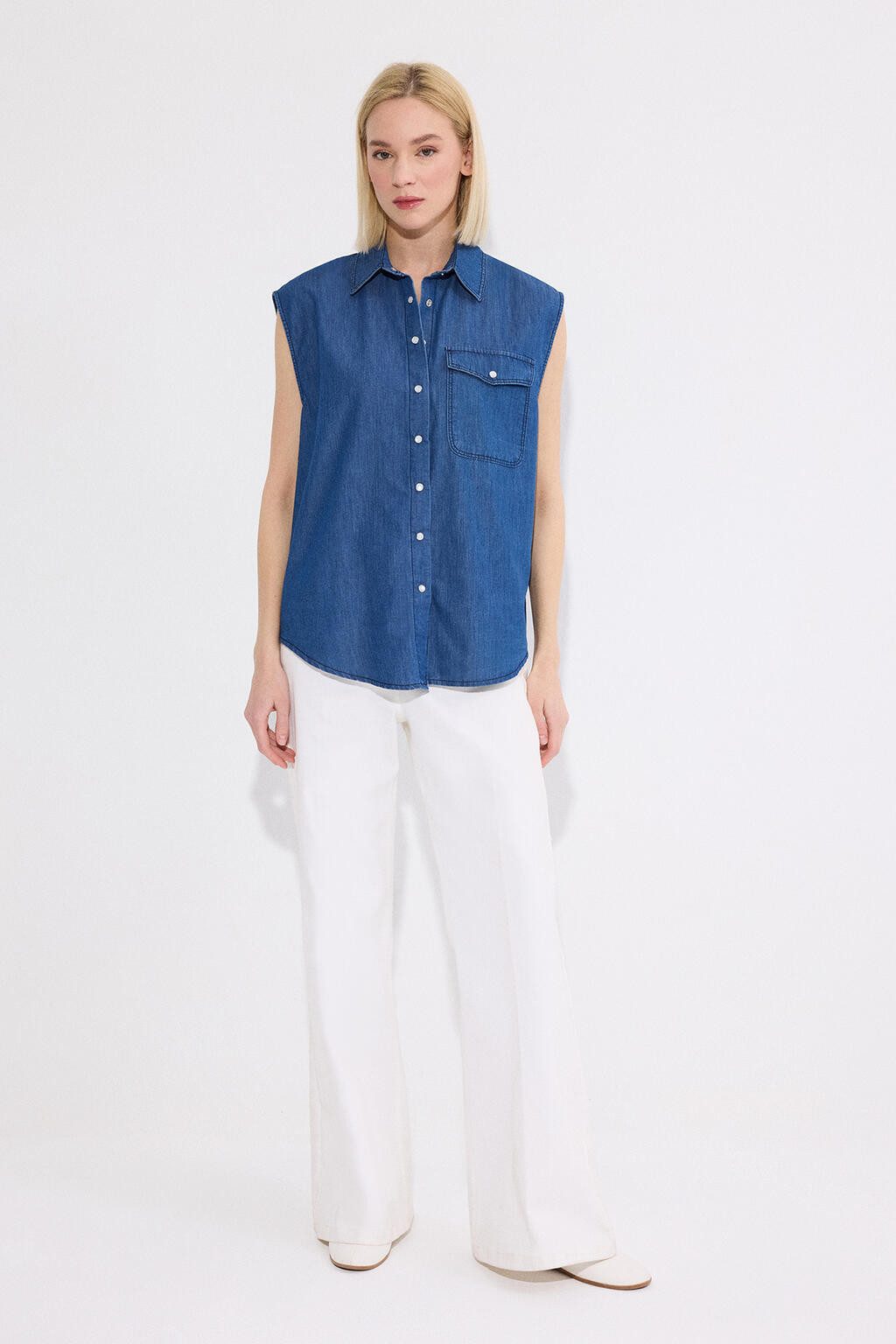 touche prive Reitweste Weste mit Denim-Effekt