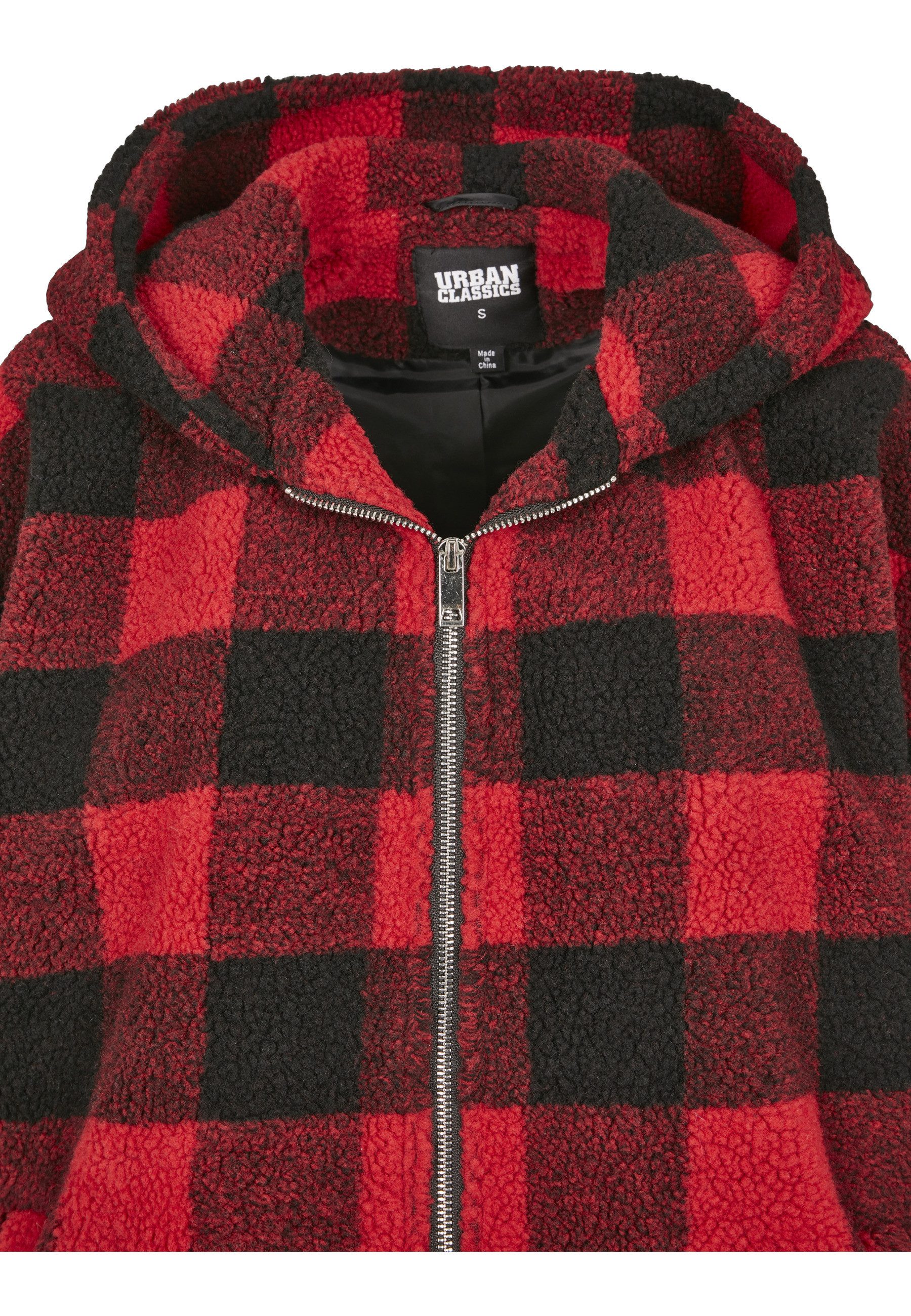 URBAN CLASSICS Winterjacke Urban Classics Damen Ladies Hooded Oversized Check Sherpa Jacket (1-St)