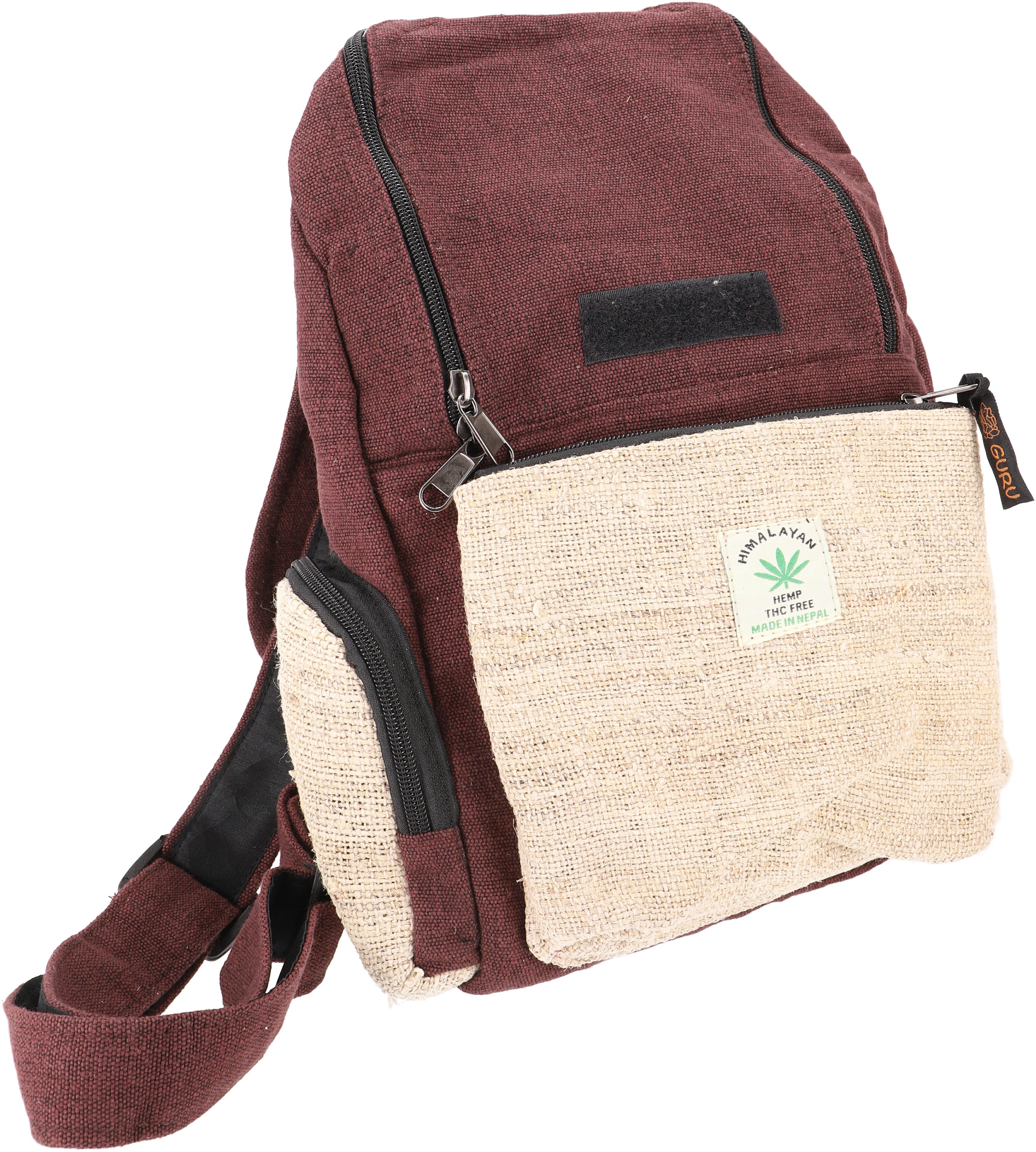 Guru-Shop Freizeitrucksack Ethno Hanf Rucksack, Backpack mit Stickerei -..