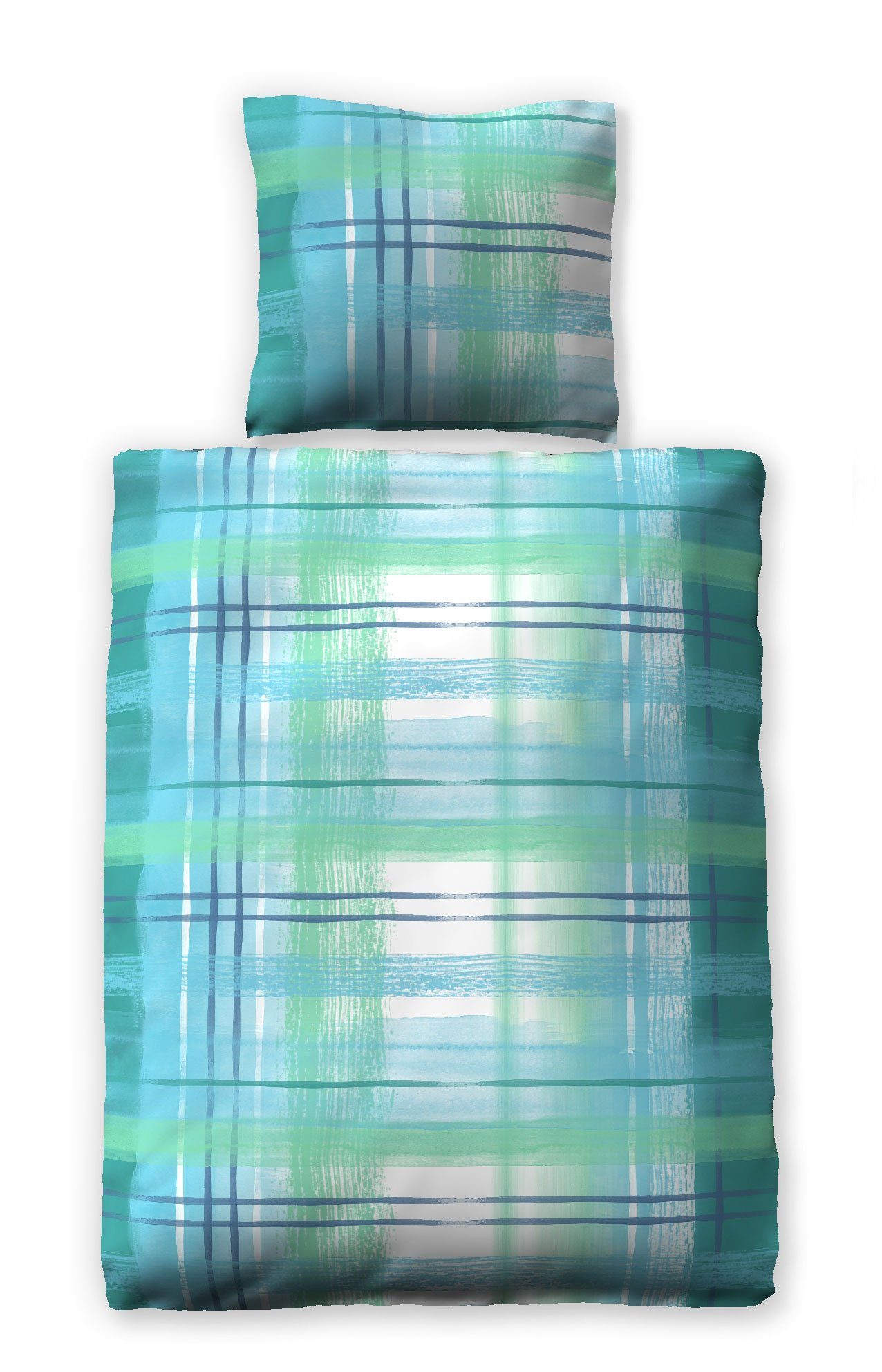jilda-tex Bettwäsche Watercolor Blue, Seersucker, 2 teilig, mit grafischem günstig online kaufen