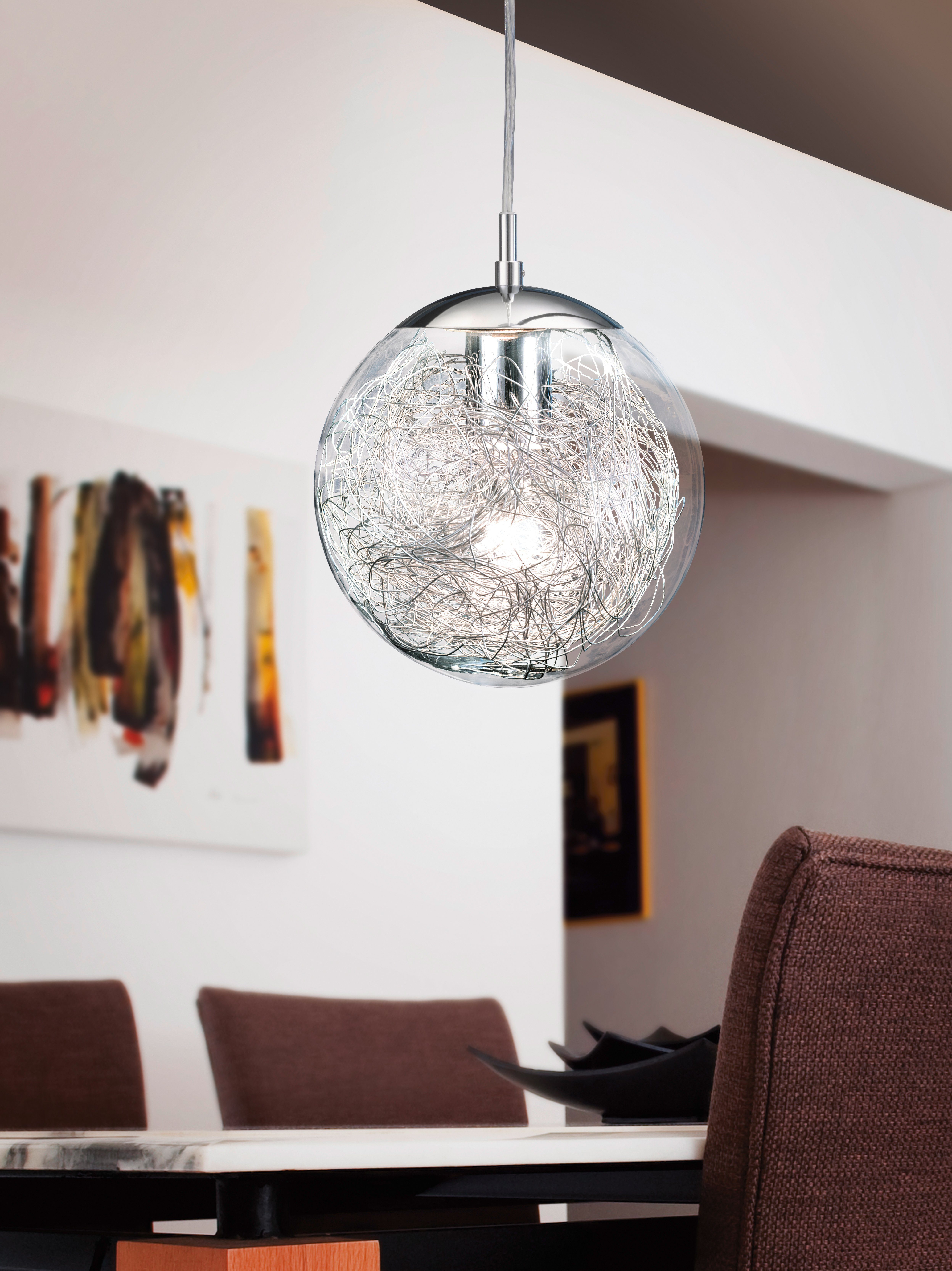 EGLO Pendelleuchte LUBERIO, Dimmfunktion, Farbwechsel, Smart Home, mehrere Helligkeitsstufen, ohne Leuchtmittel, Hängeleuchte, Hängelampe, dimmbar, Smart Home, Farbwechsel